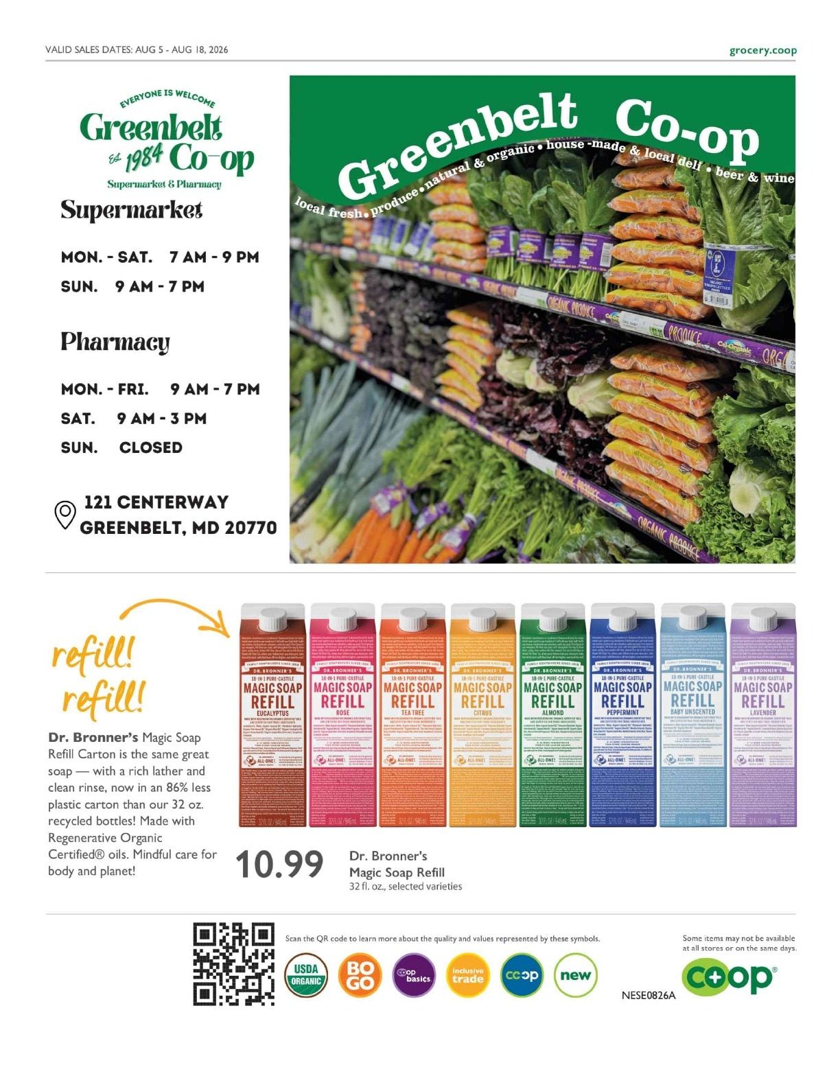 Greenbelt Co-op Supermarket and Pharmacy Co+op Deals Weekly Ad August 5 - 18, 2026