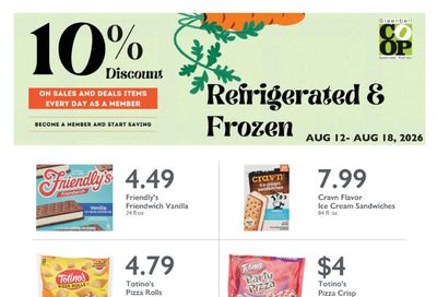Greenbelt Co-op Supermarket and Pharmacy Fridge and Freezer Weekly Ad August 12 - 18, 2026