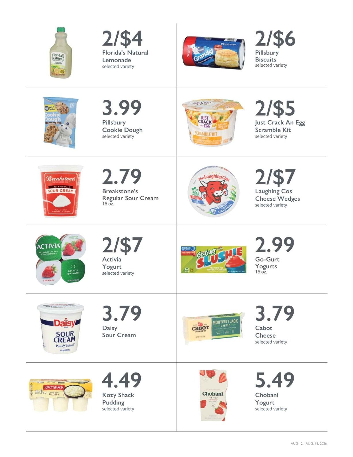 Greenbelt Co-op Supermarket and Pharmacy Fridge and Freezer Weekly Ad August 12 - 18, 2026
