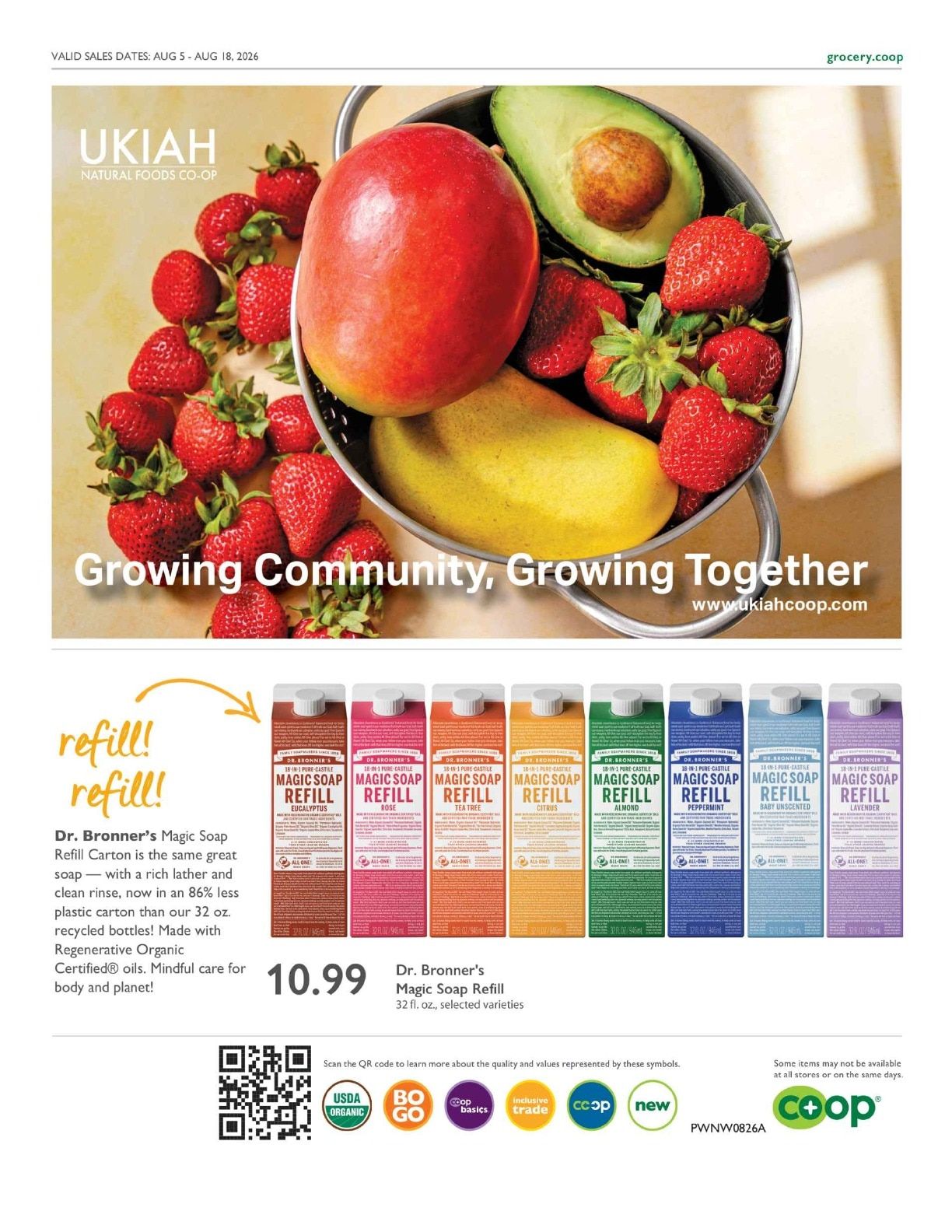 Ukiah Natural Foods Co-op Co+op Deals Weekly Ad August 5 - 18, 2026