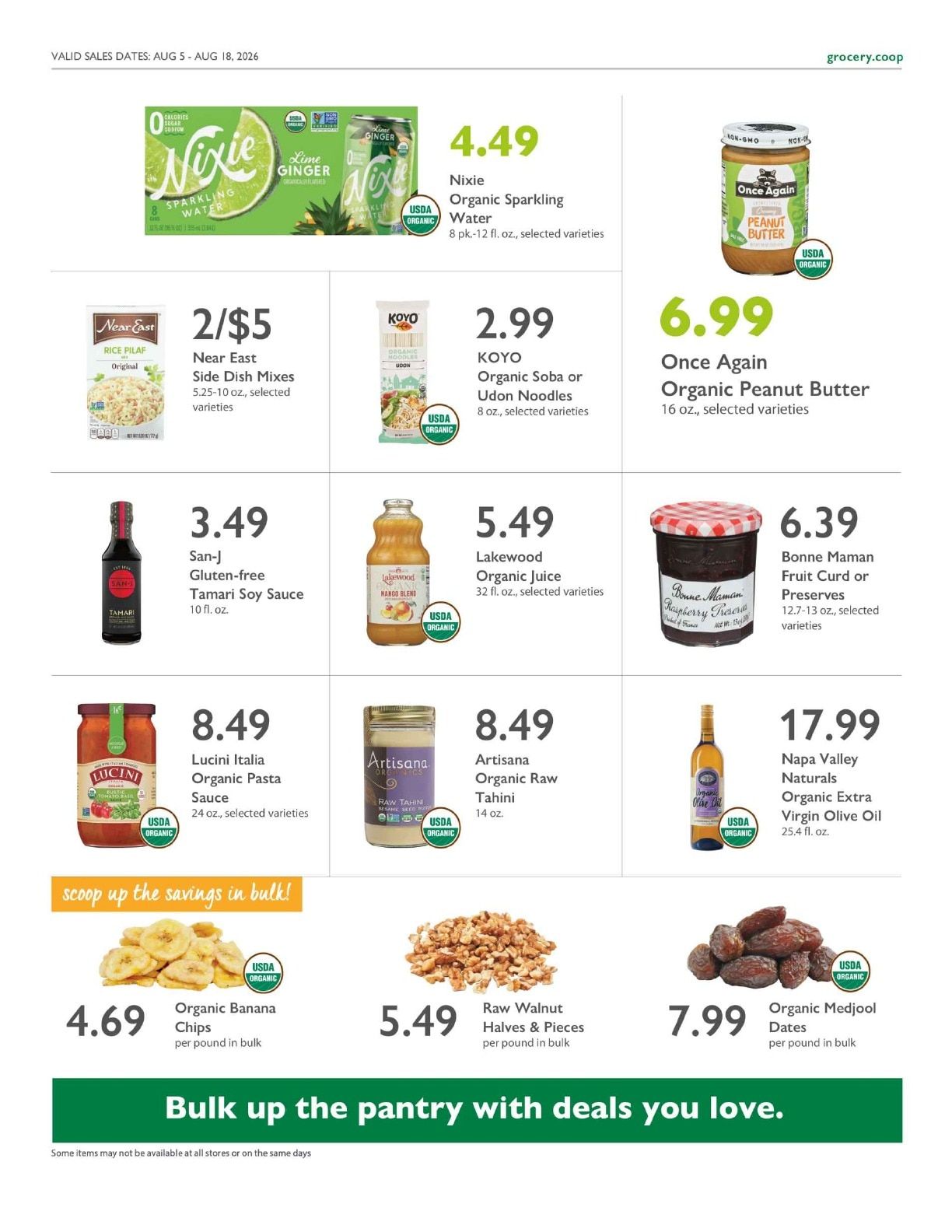 Ukiah Natural Foods Co-op Co+op Deals Weekly Ad August 5 - 18, 2026