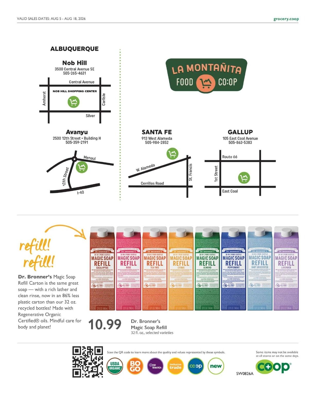La Montañita Co-op Co+op Deals Weekly Ad August 5 - 18, 2026