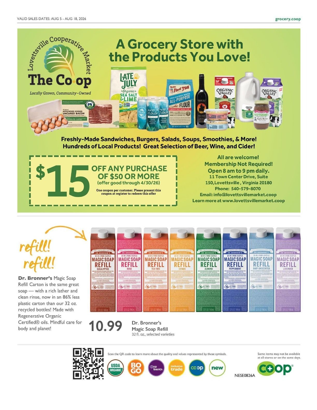 Lovettsville Co-op Market Co+op Deals Weekly Ad August 5 - 18, 2026