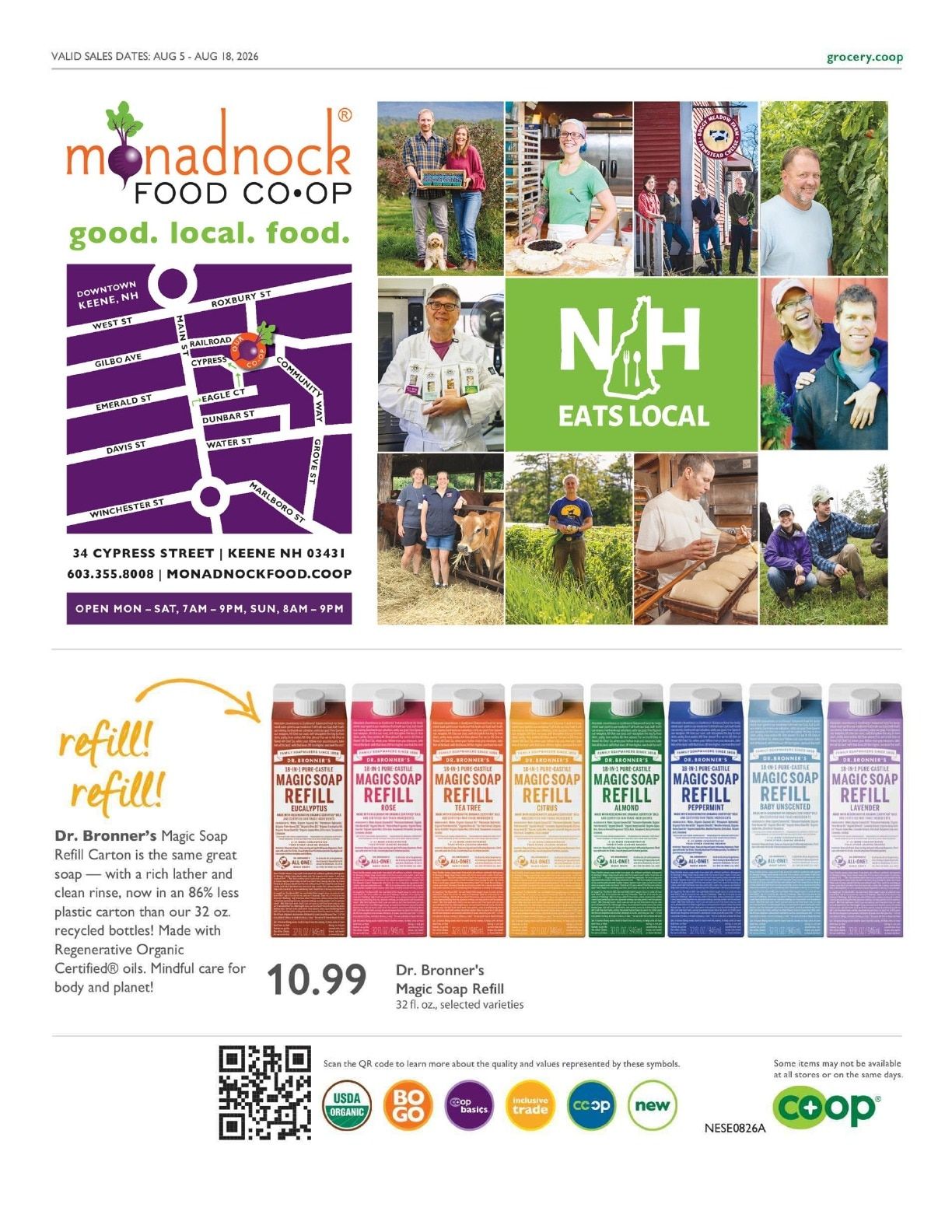 Monadnock Food Co-op Co+op Deals Weekly Ad August 5 - 18, 2026