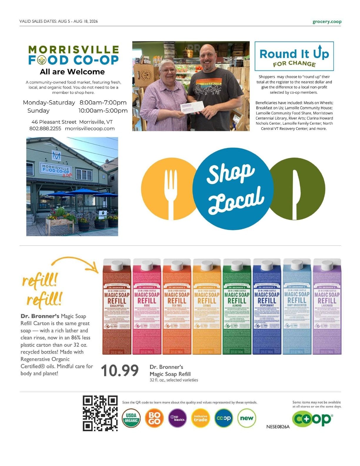 Morrisville Food Co-op Co+op Deals Weekly Ad August 5 - 18, 2026
