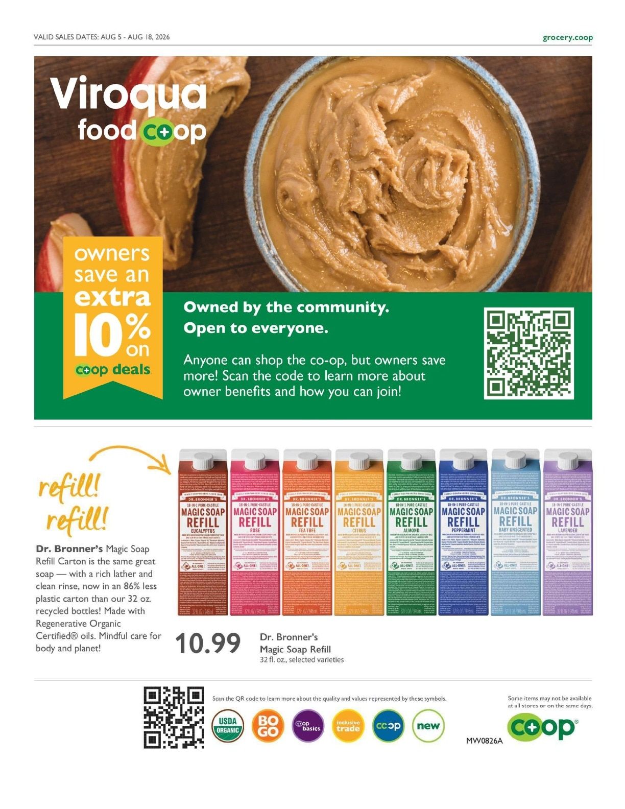 Viroqua Food Co+op Co+op Deals Weekly Ad August 5 - 18, 2026