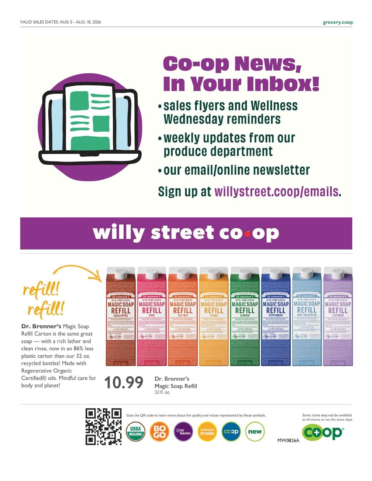 Willy Street Co-op Co+op Deals Weekly Ad August 5 - 18, 2026