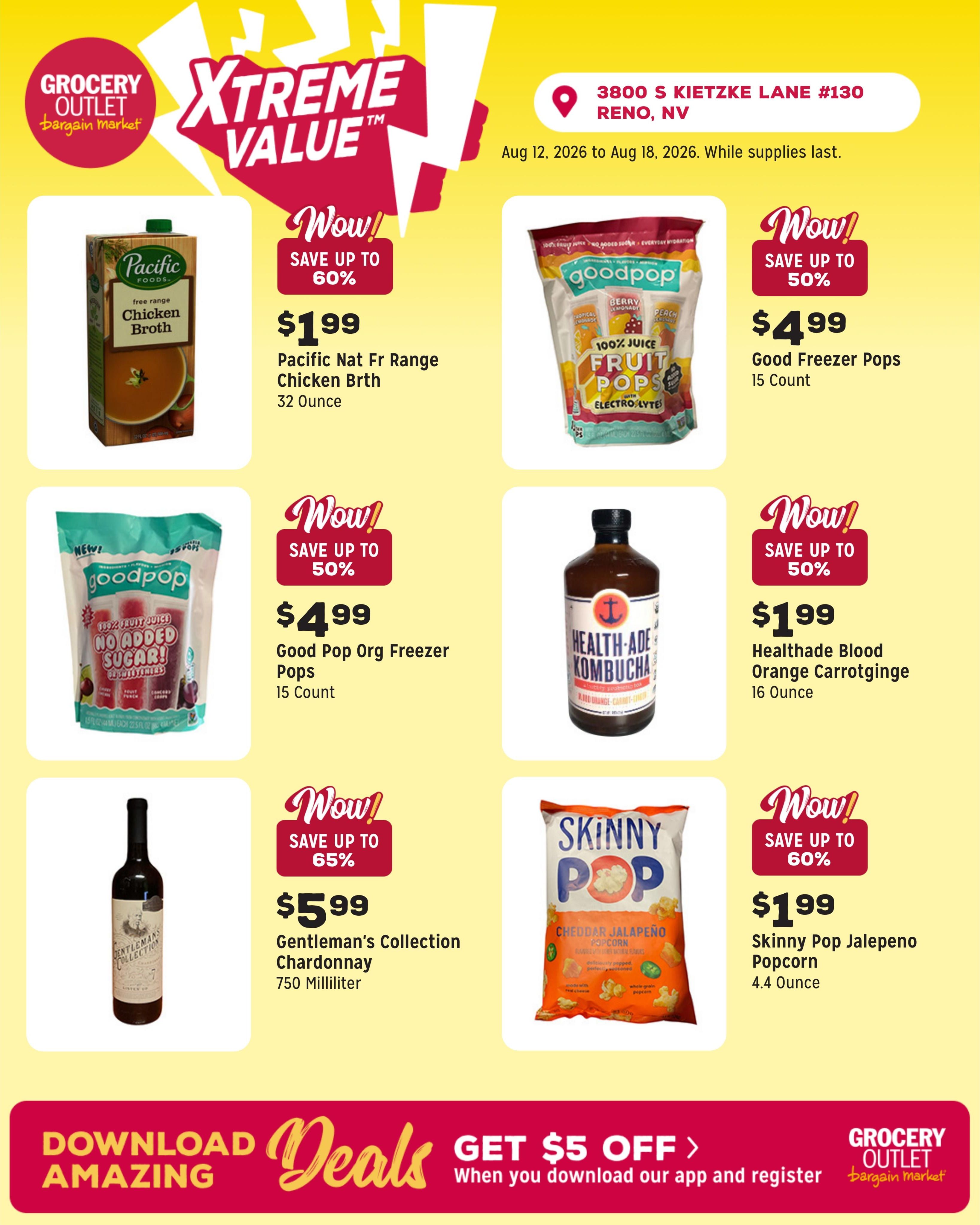 Grocery Outlet (Reno Area, NV) Weekly Ad August 12 - 18, 2026