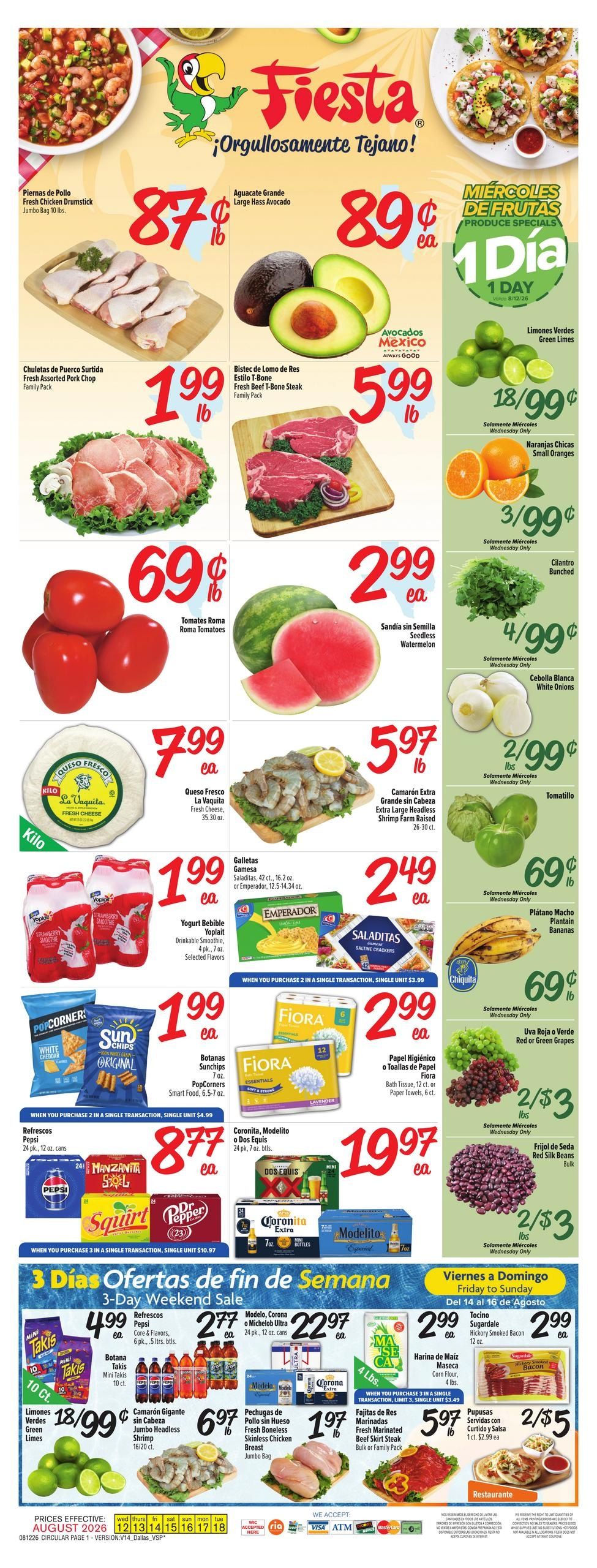 Fiesta Mart (Irving–Lewisville Area, TX) Weekly Ad August 12 - 18, 2026