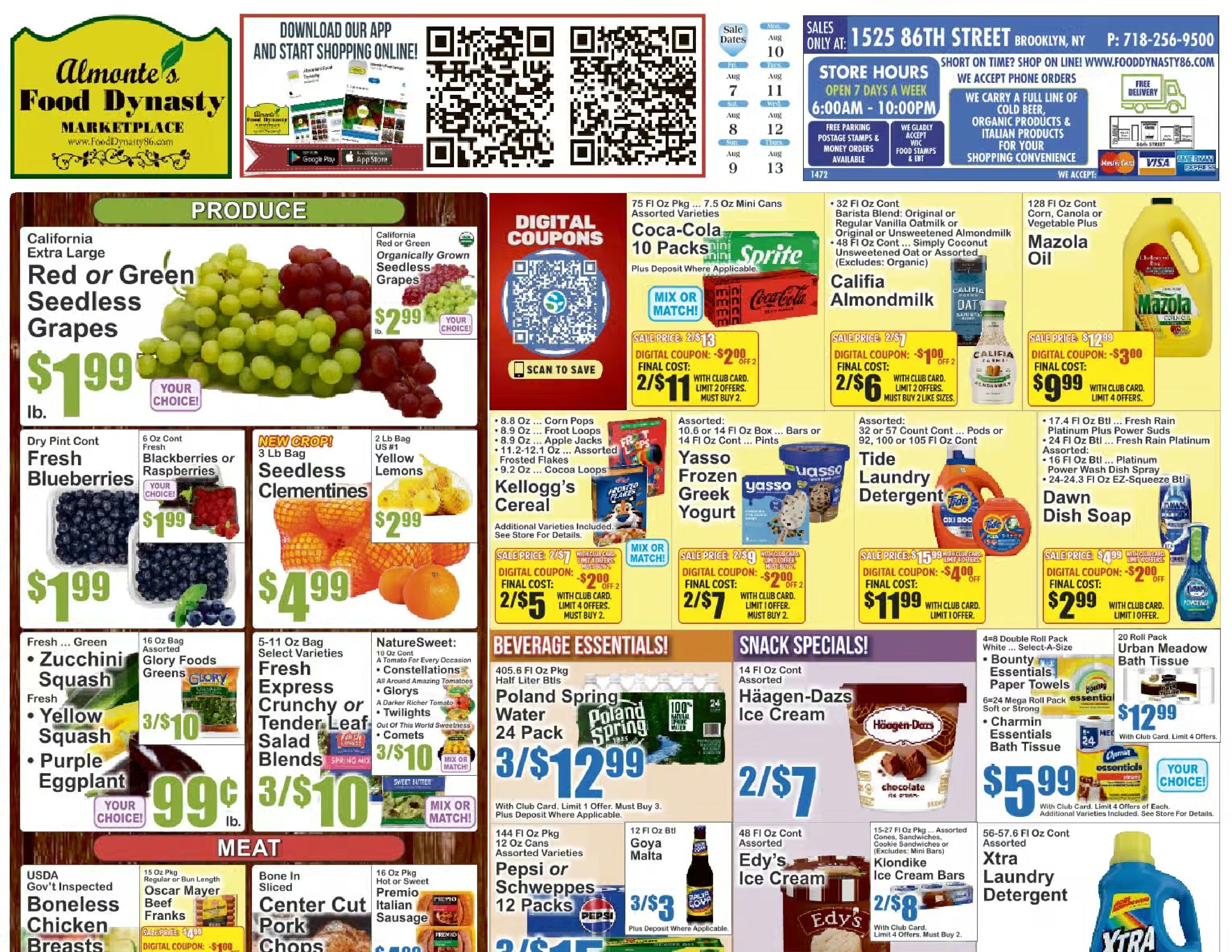 Almonte's Food Dynasty (1525 86th Street, Brooklyn, NY) Weekly Ad August 7 - 13, 2026
