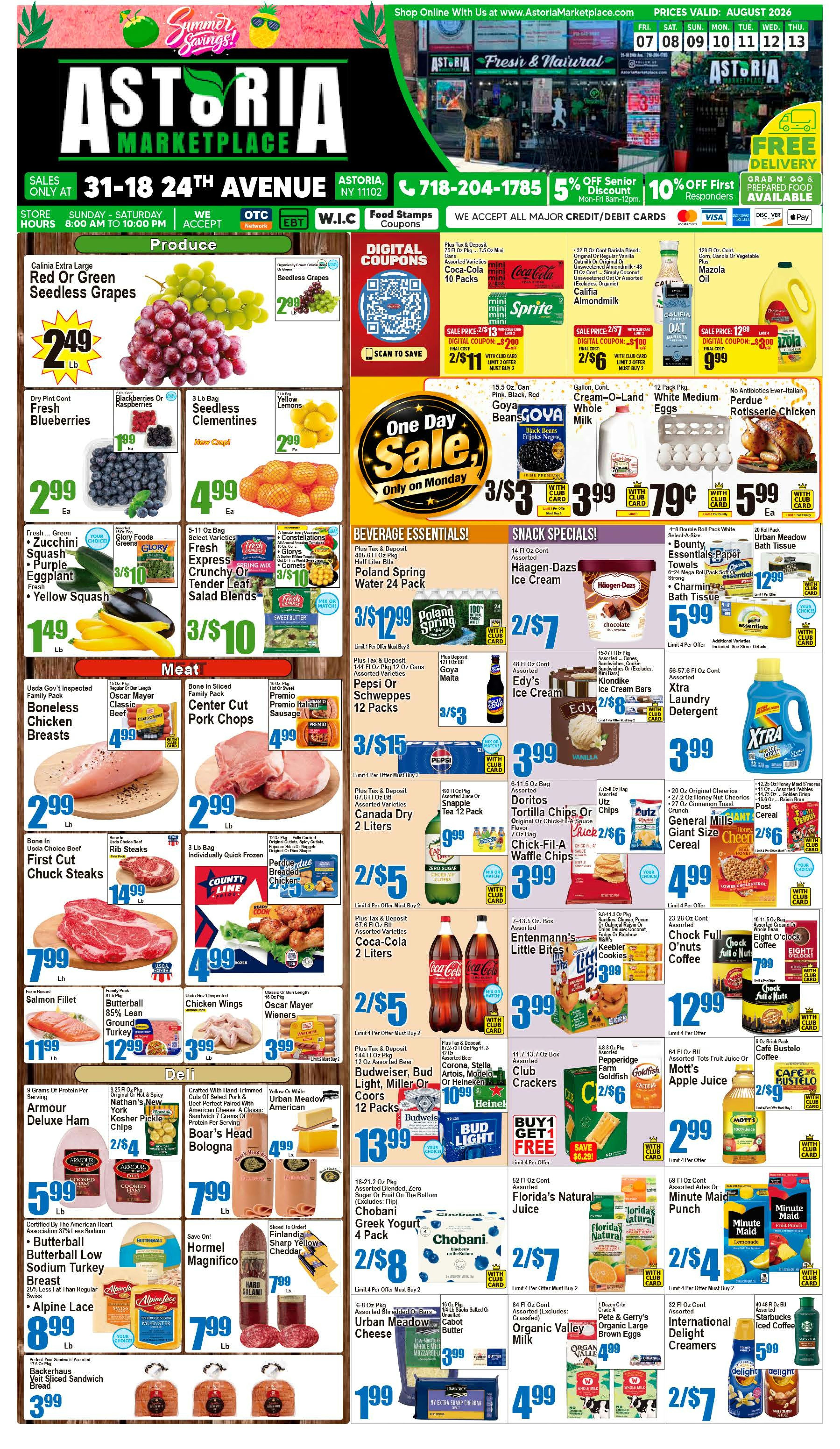 Astoria Marketplace (31-18 24th Ave, Astoria, NY) Weekly Ad August 7 - 13, 2026