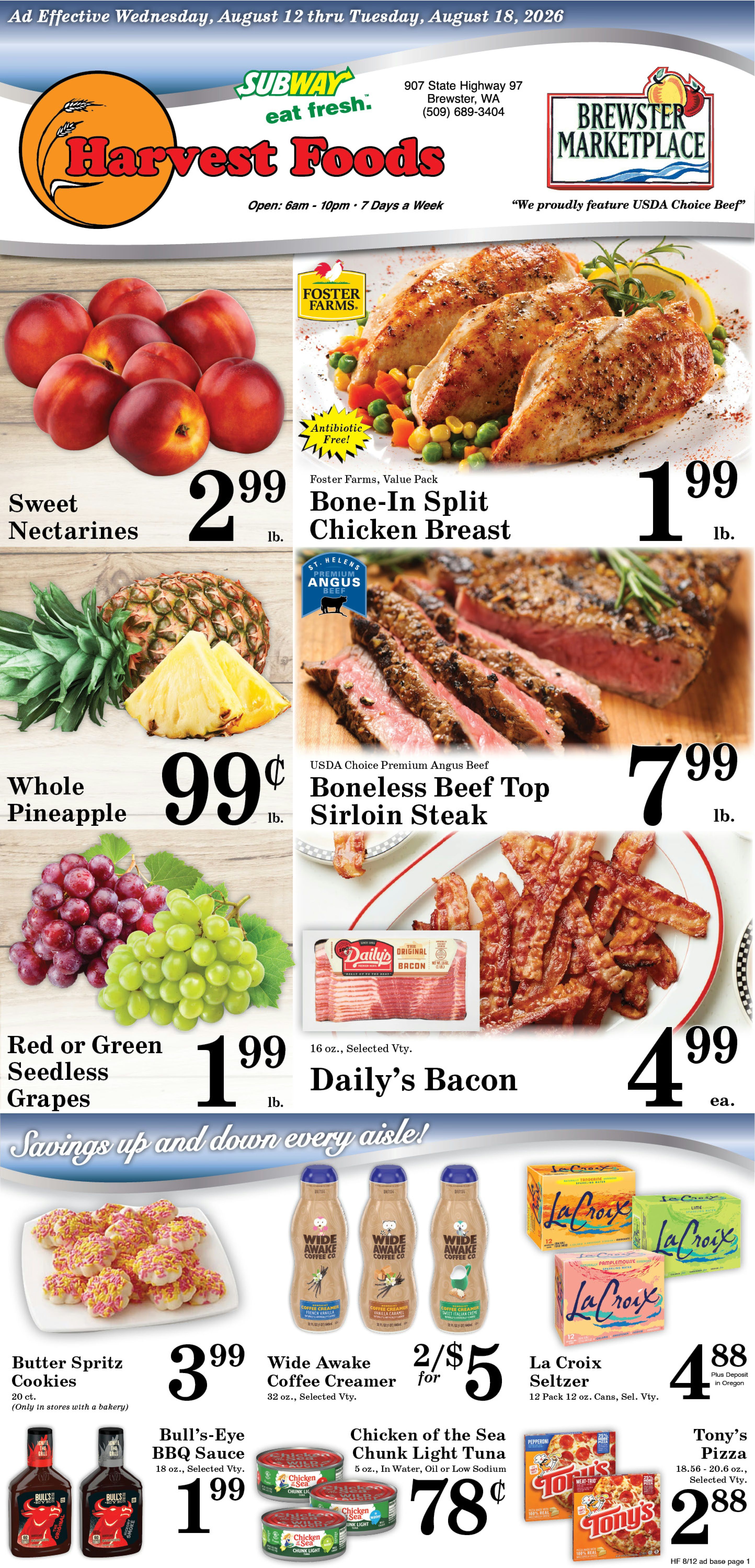 Brewster Marketplace (907 ST. Hwy 97, Brewster, WA) Weekly Ad August 12 - 18, 2026