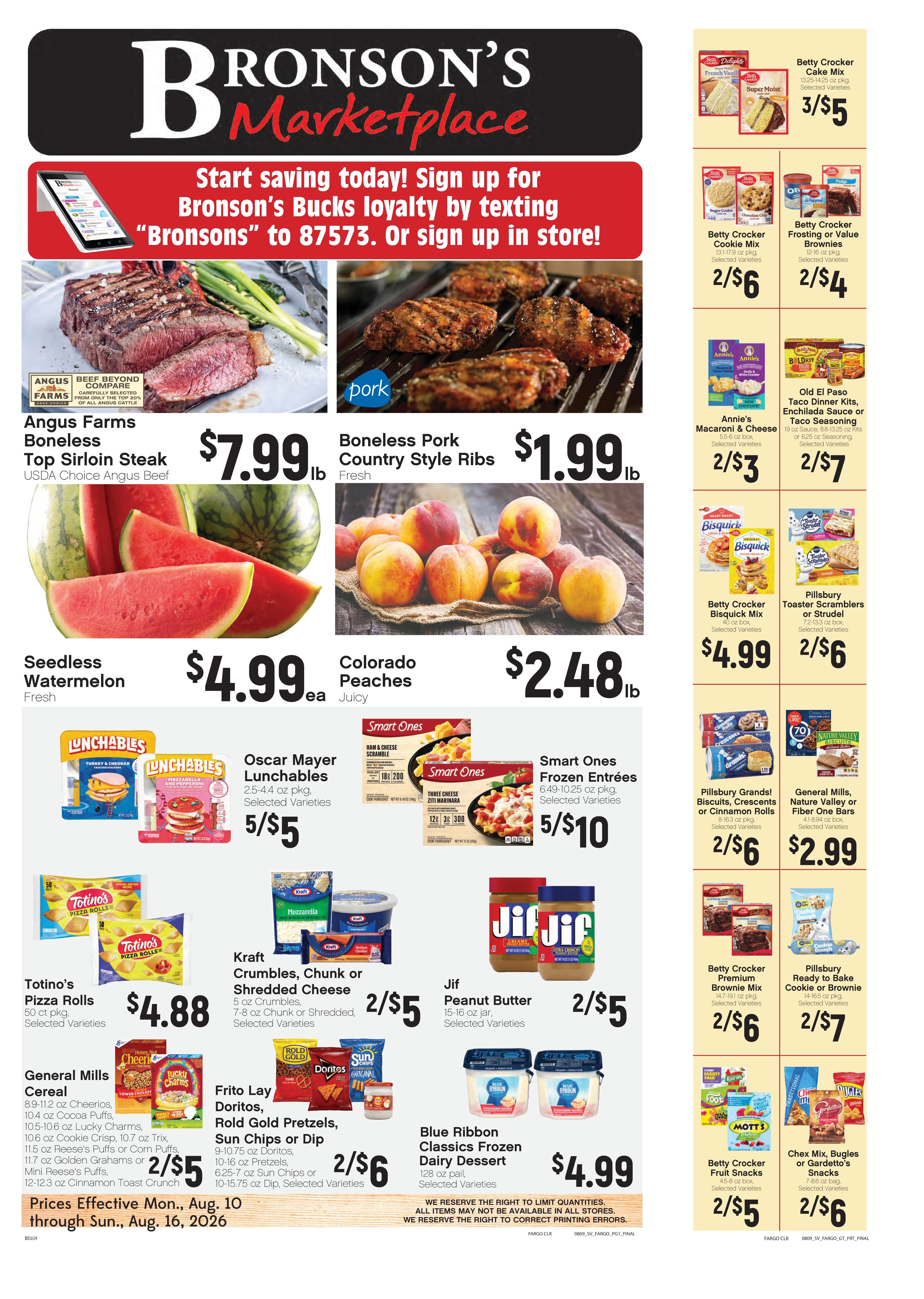 Bronson's Marketplace Weekly Ad August 10 - 16, 2026