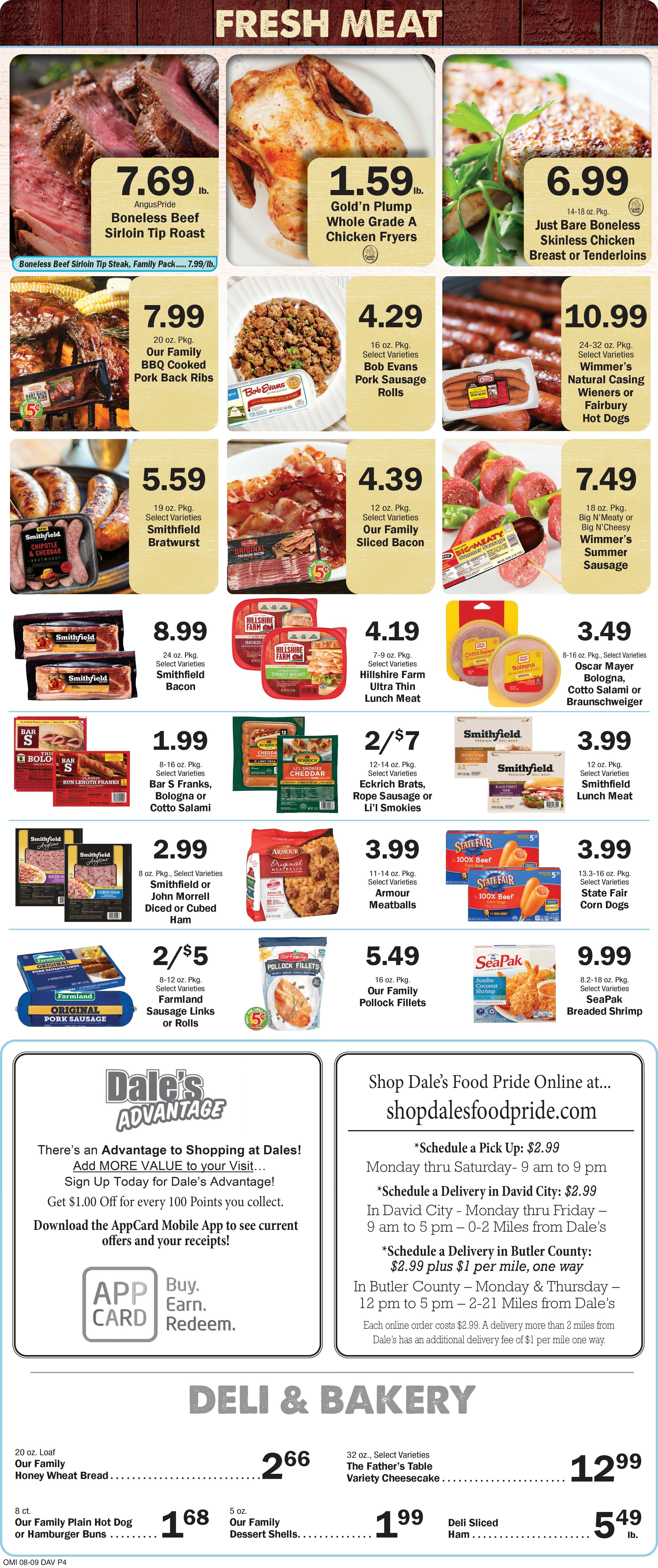 Dale's Food Pride (634 E St, David City, NE) Weekly Ad August 12 - 18, 2026