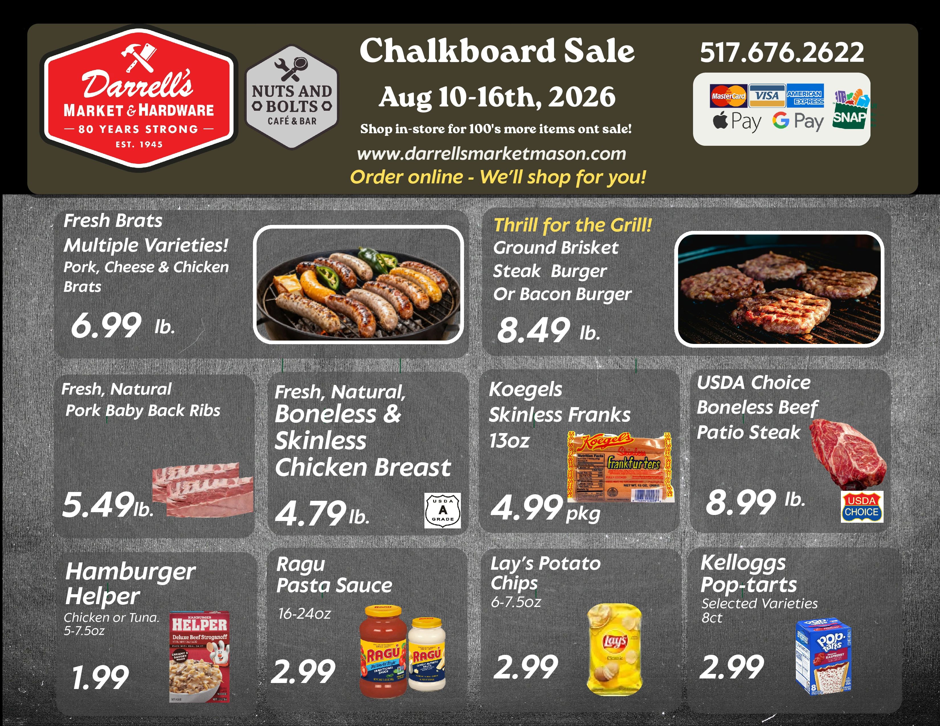 Darrell's Market and Hardware (4520 W Columbia Rd, Mason, MI) Weekly Ad August 10 - 16, 2026