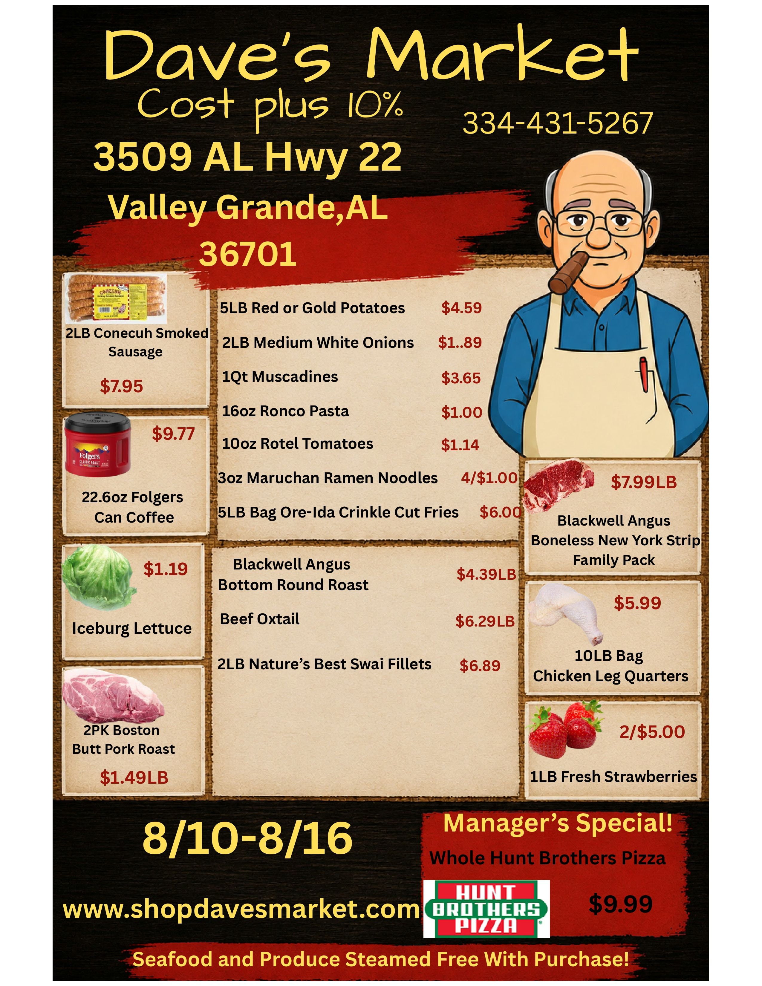 Dave's Market Valley Grande (3509 AL-22, Valley Grande, AL) Weekly Ad August 10 - 16, 2026