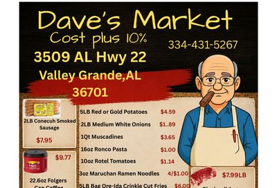 Dave's Market Valley Grande (3509 AL-22, Valley Grande, AL) Weekly Ad August 10 - 16, 2026