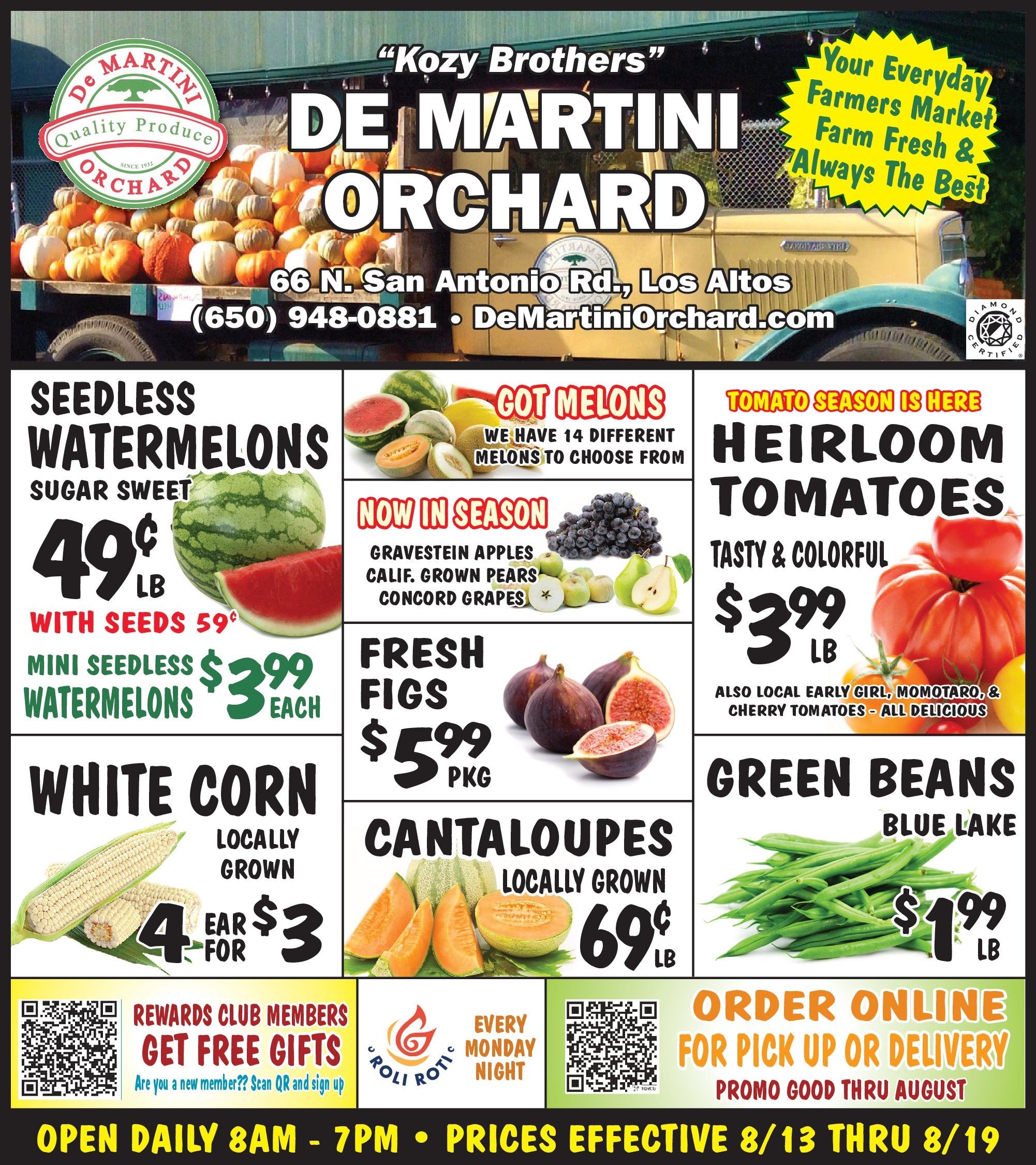 DeMartini Orchard (66 North San Antonio Road, Los Altos, CA) Weekly Ad August 11 - 17, 2026