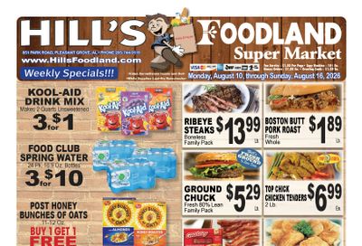 Hill's Foodland (851 Park Road, Pleasant Grove, AL) Weekly Ad August 10 - 16, 2026