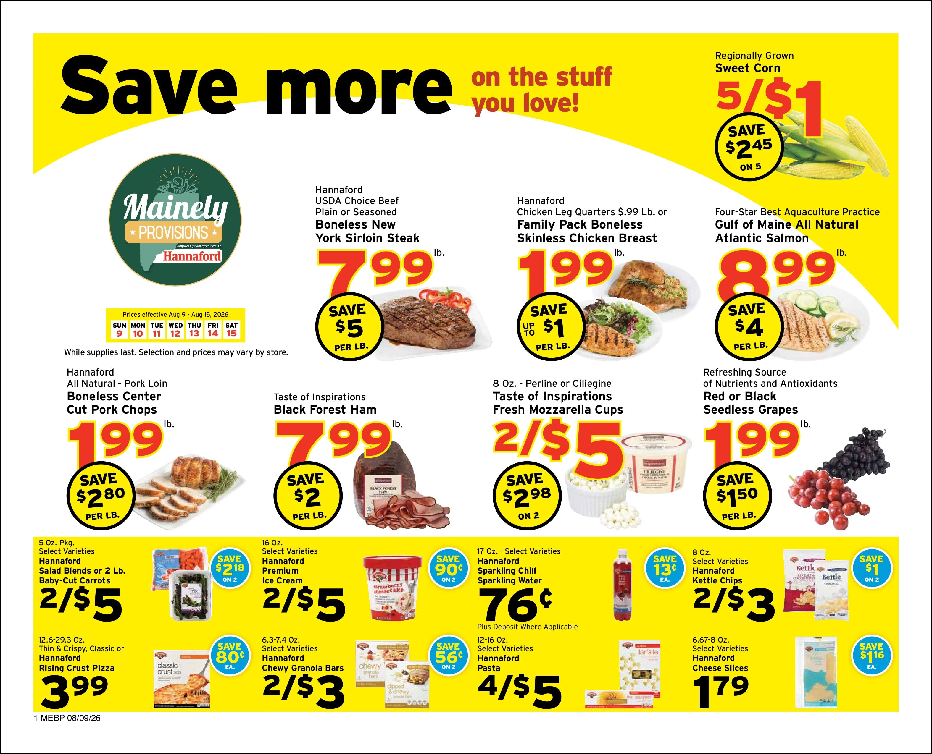 Mainely Provisions (72 Main St., Bethel, ME) Weekly Ad August 9 - 15, 2026