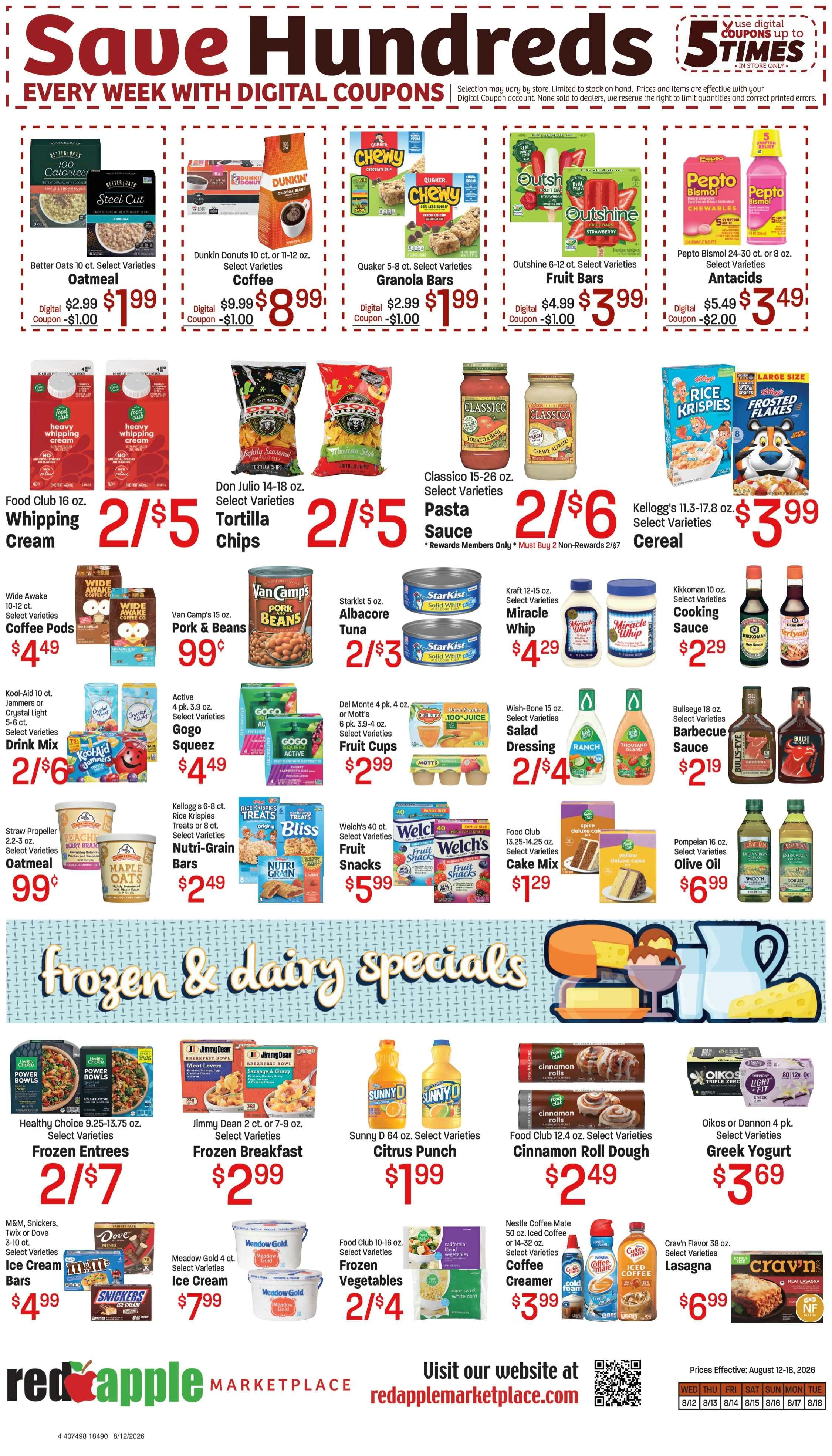 Red Apple Marketplace (555 SW 4th Ave, Ontario, OR) Weekly Ad August 11 - 18, 2026