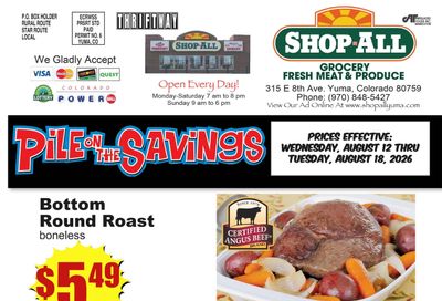 Shop-All Superfoods (315 E. 8th Ave., Yuma, CO) Weekly Ad August 12 - 18, 2026