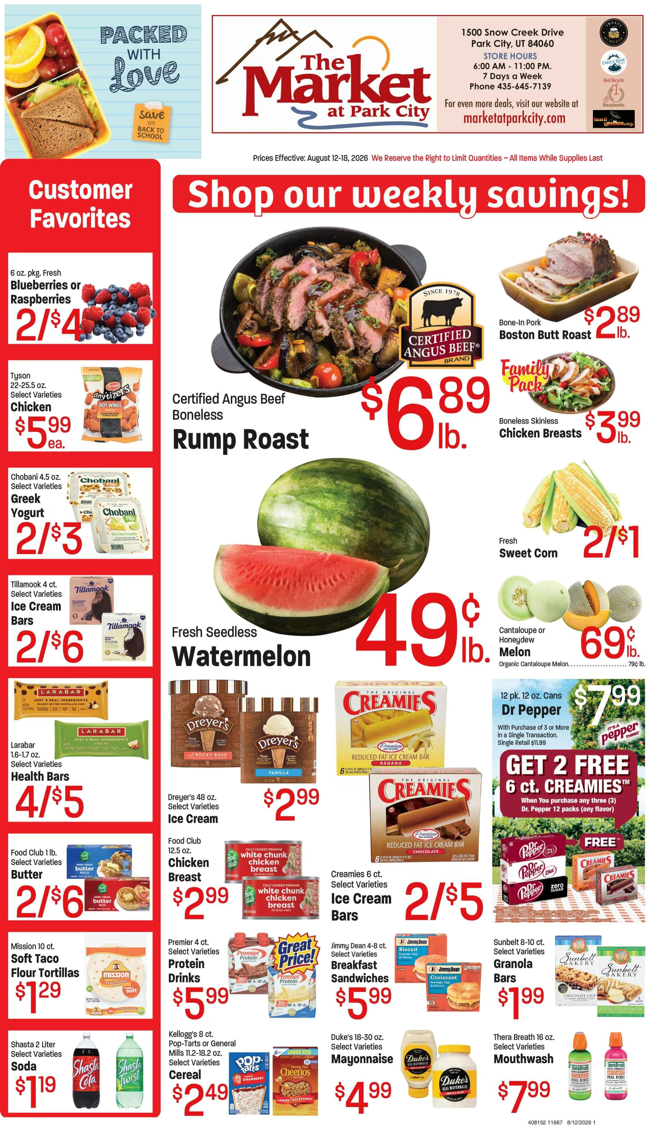 The Market at Park City (1500 Snow Creek Drive, Park City, UT) Weekly Ad August 12 - 18, 2026