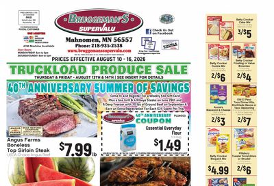 Bruggeman's Supervalu Weekly Ad August 10 - 16, 2026