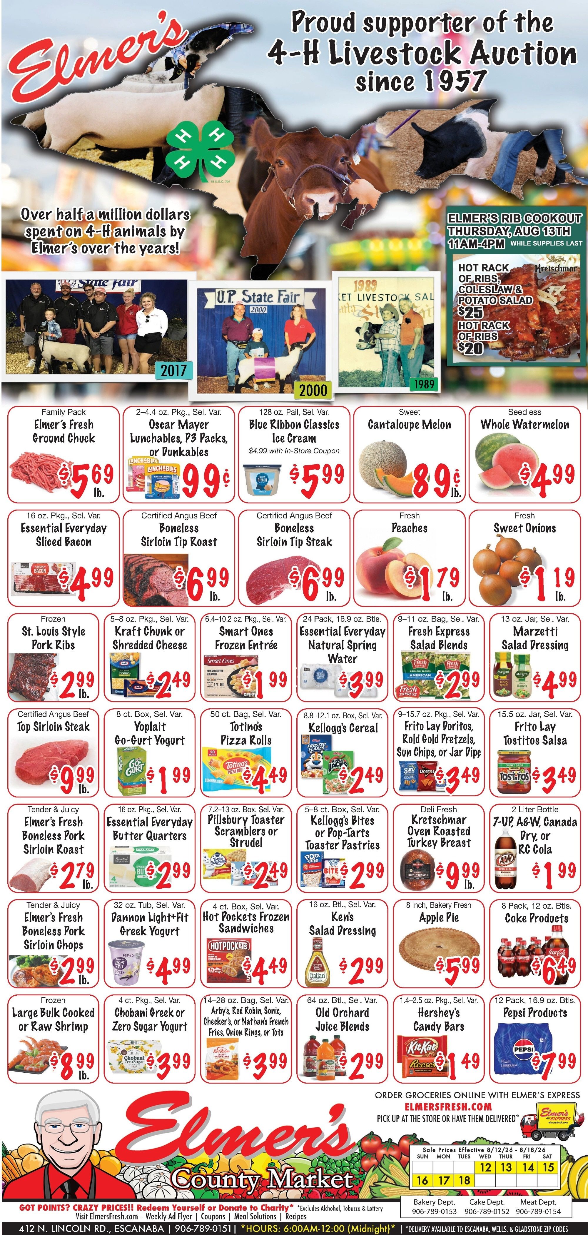 Elmer's County Market Newspaper Weekly Ad August 12 - 18, 2026