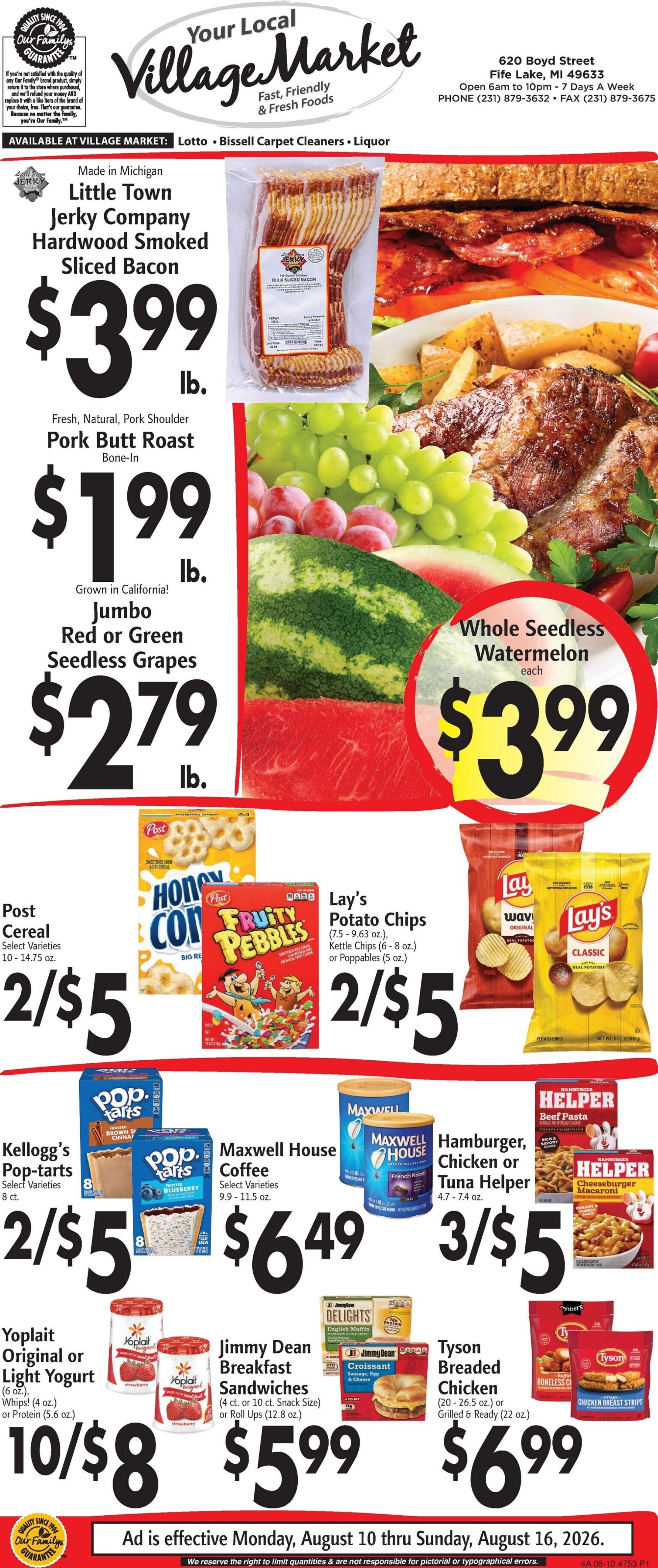 Fife Lake Village Market Weekly Ad August 10 - 16, 2026