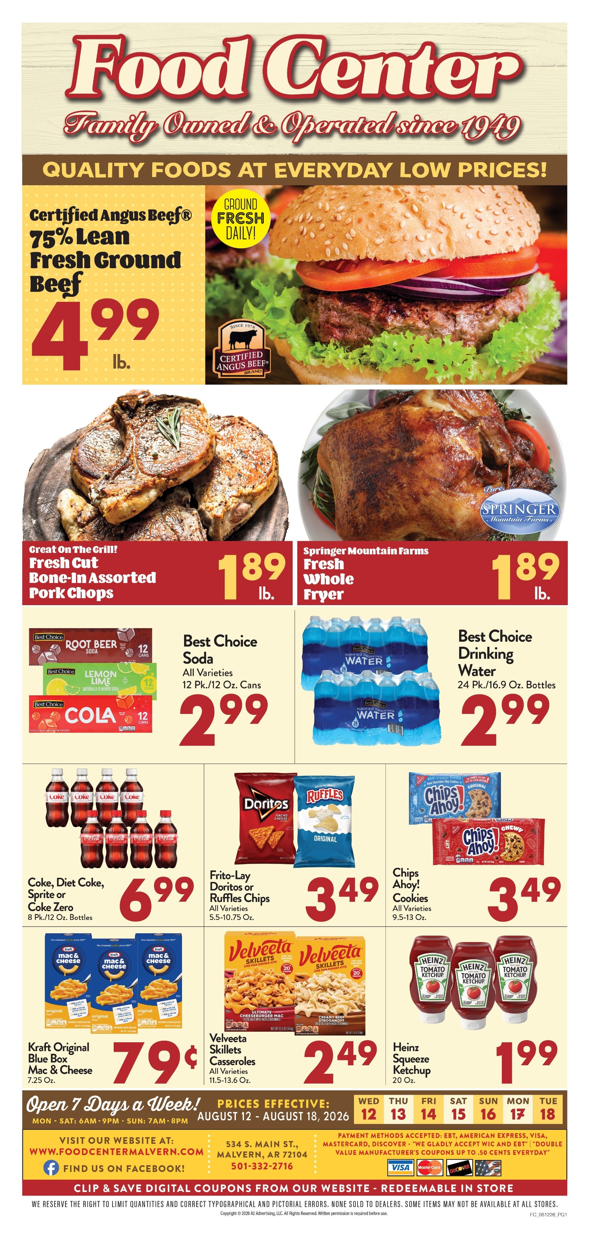 Food Center Malvern Weekly Ad August 12 - 18, 2026