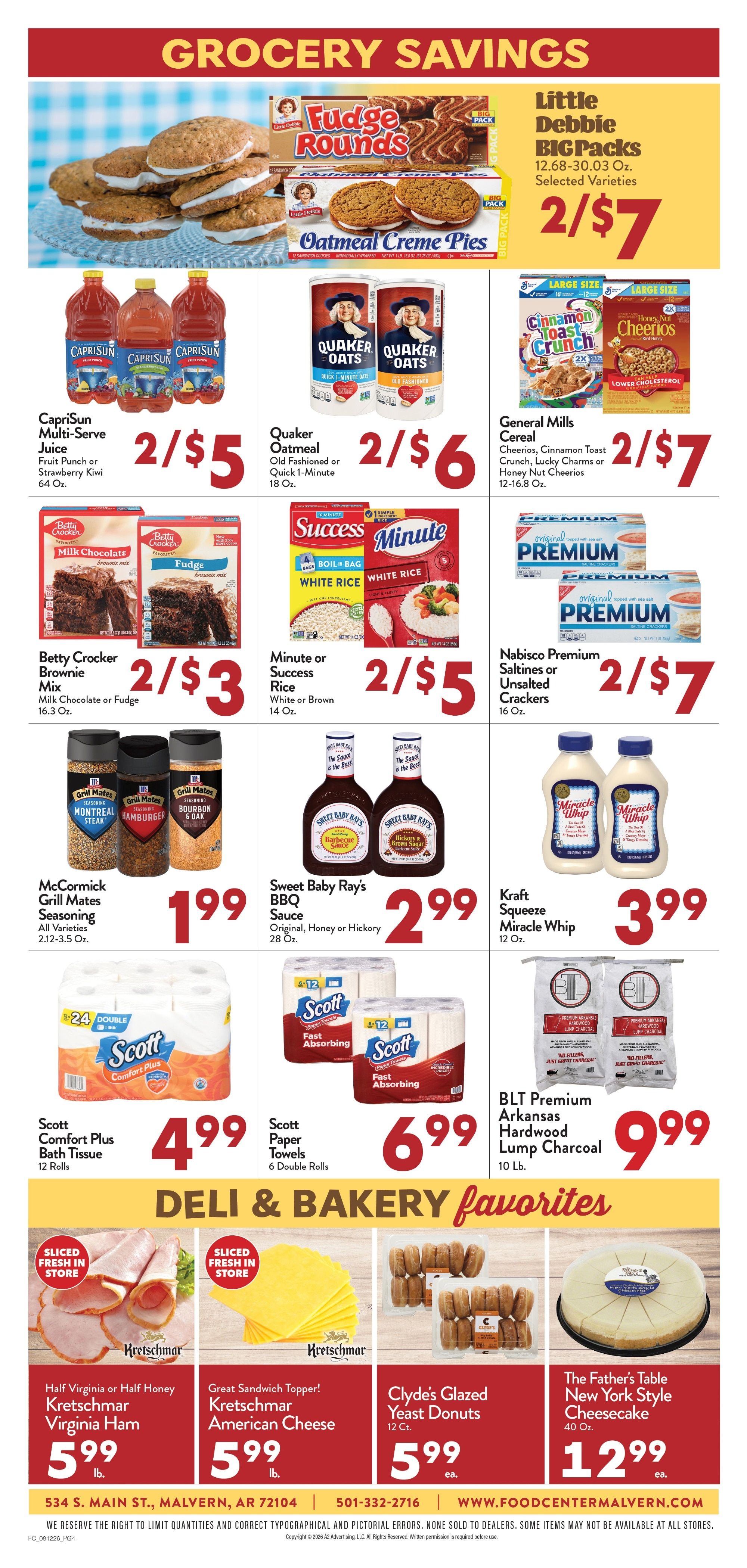 Food Center Malvern Weekly Ad August 12 - 18, 2026