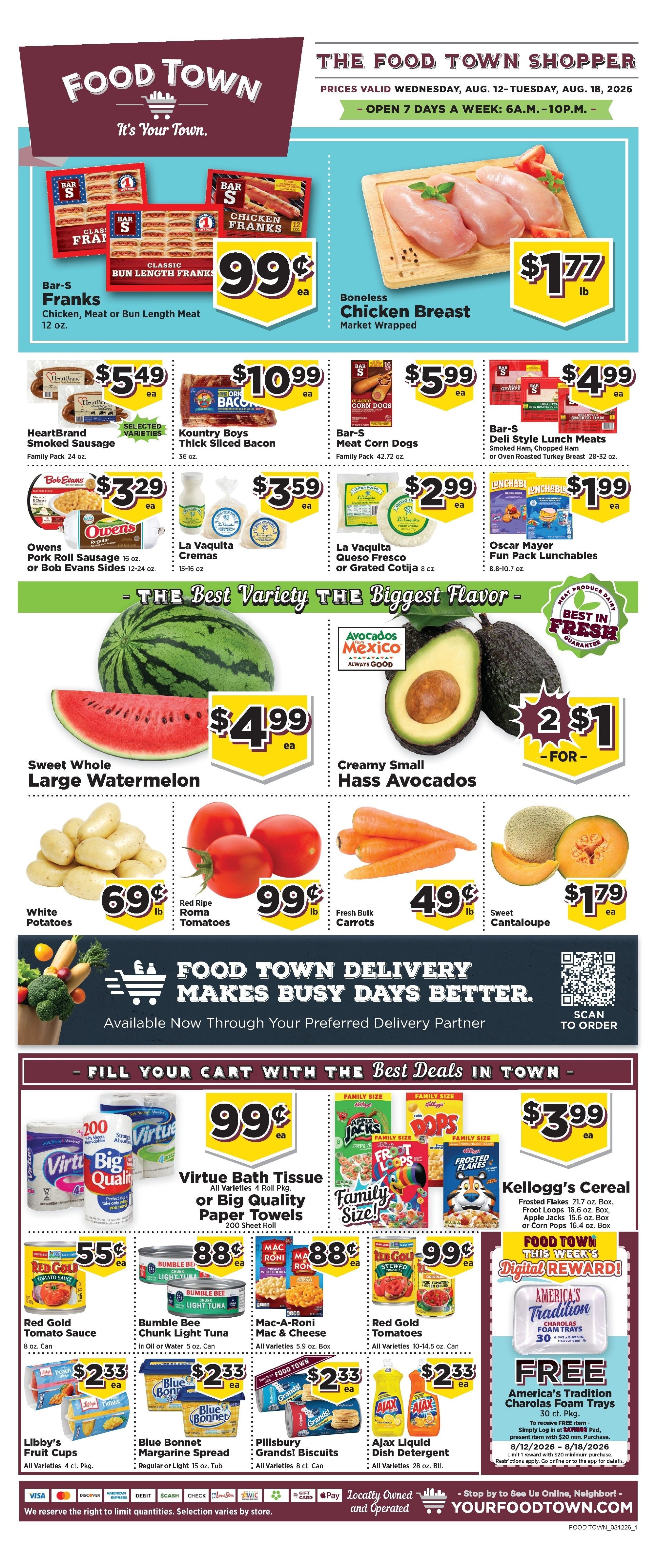Lewis Food Town Weekly Ad August 12 - 18, 2026