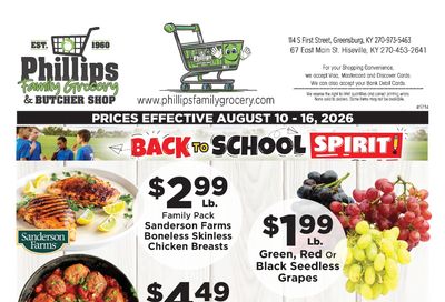 Phillips Family Grocery Weekly Ad August 10 - 16, 2026