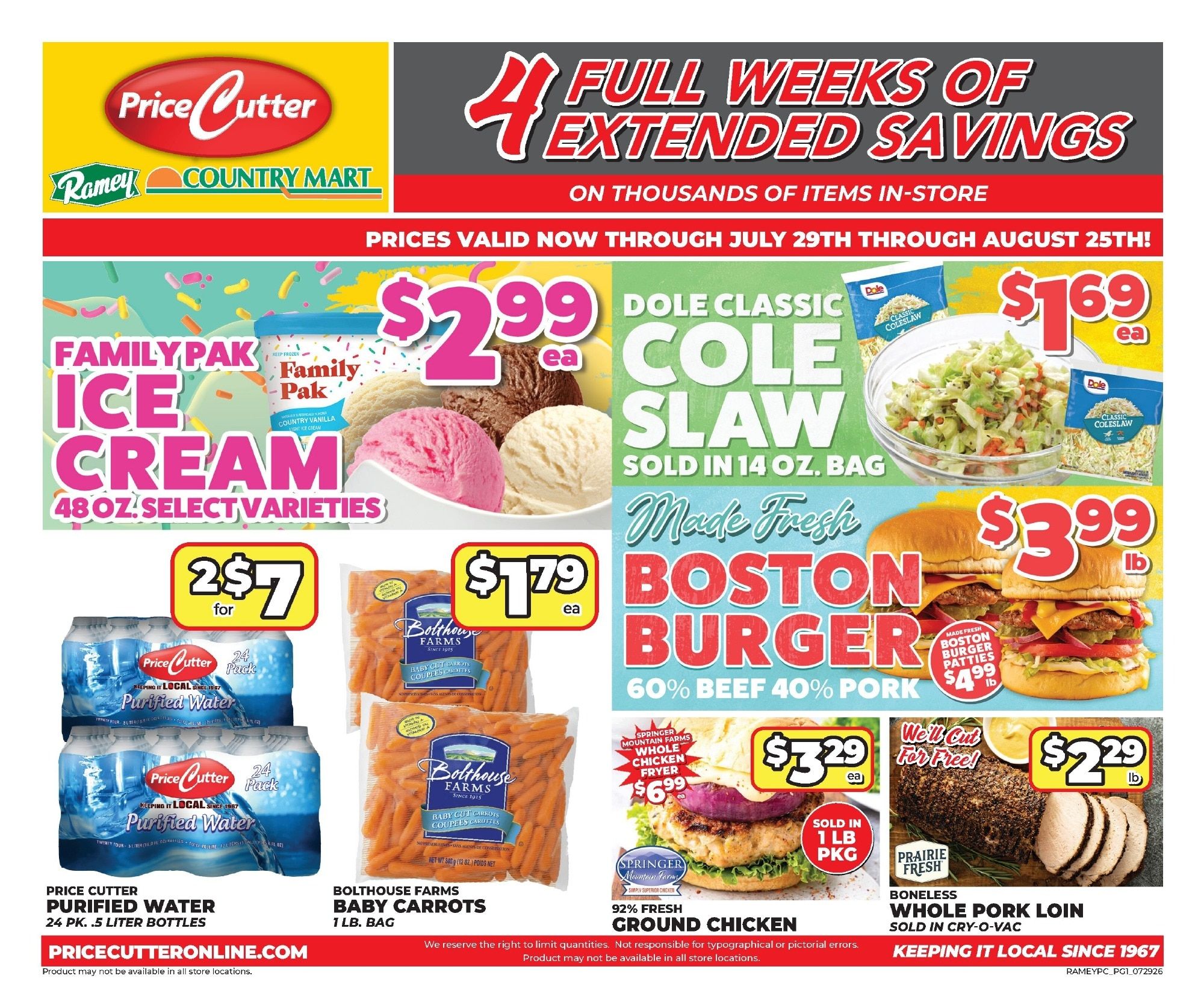 Price Cutter Monthly Digital Deals Weekly Ad July 29 - August 25, 2026