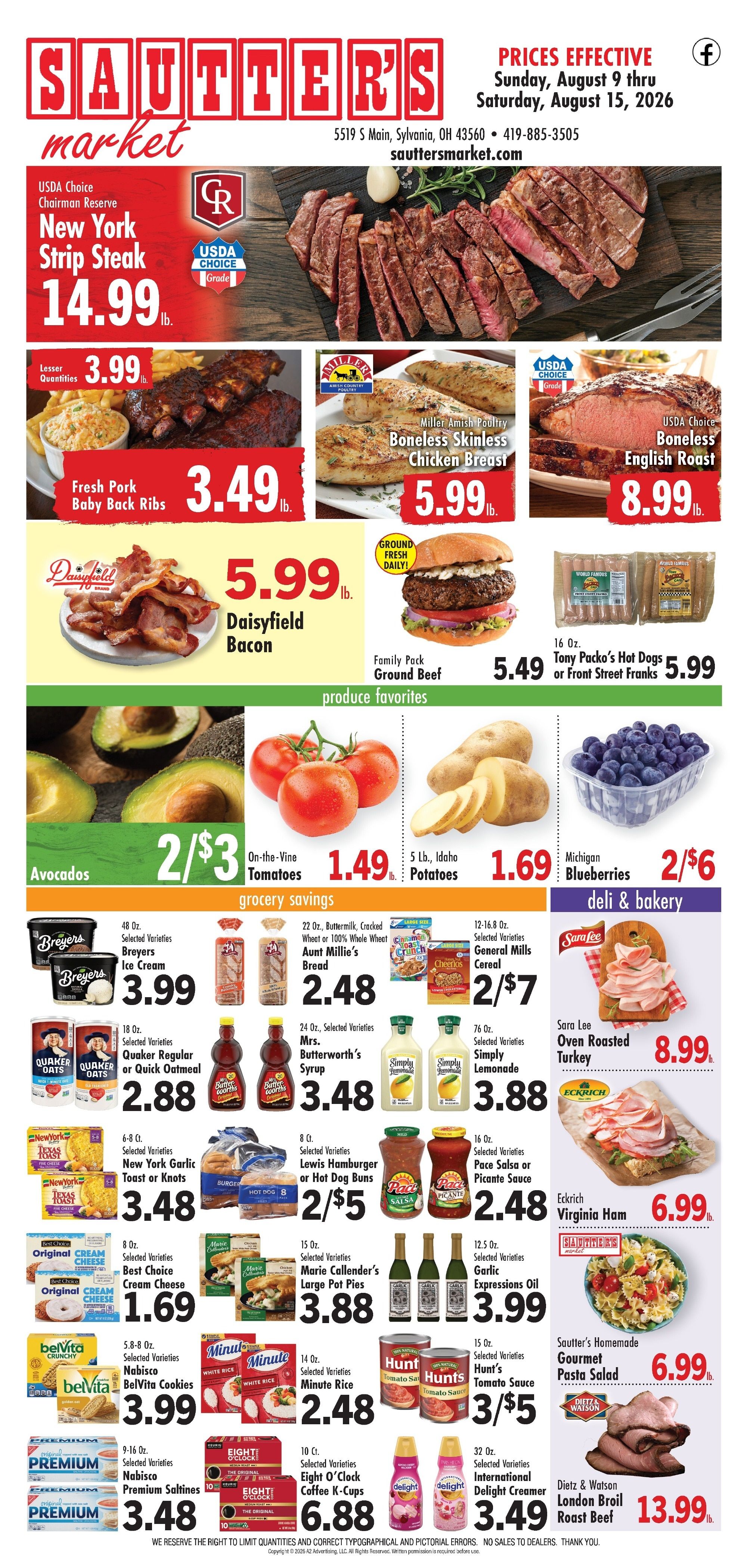 Sautter's Market Weekly Ad August 9 - 15, 2026
