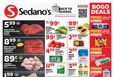 Sedano's Supermarkets (Coral Gables and other locations, FL) Weekly Ad August 12 - 18, 2026