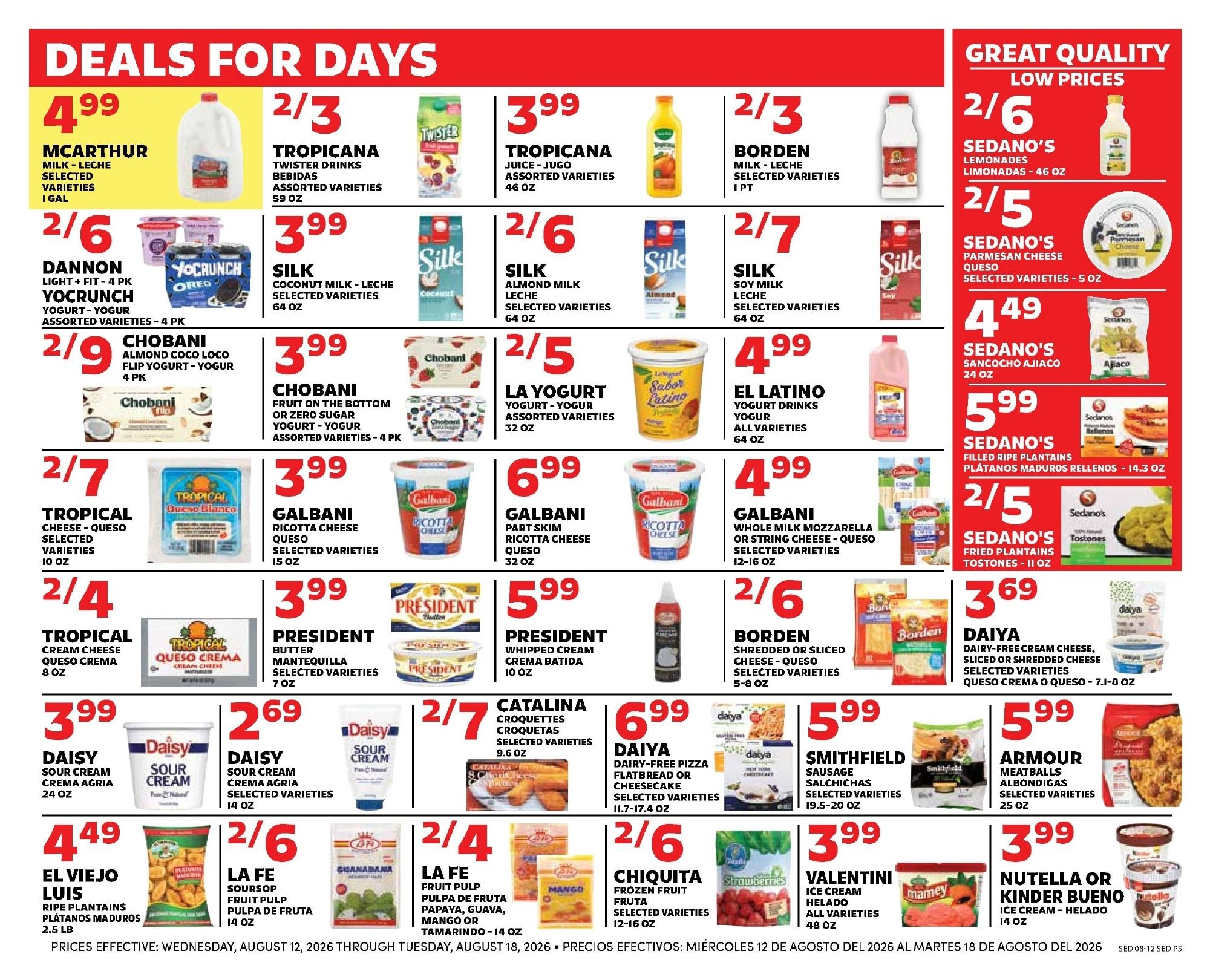 Sedano's Supermarkets (Coral Gables and other locations, FL) Weekly Ad August 12 - 18, 2026