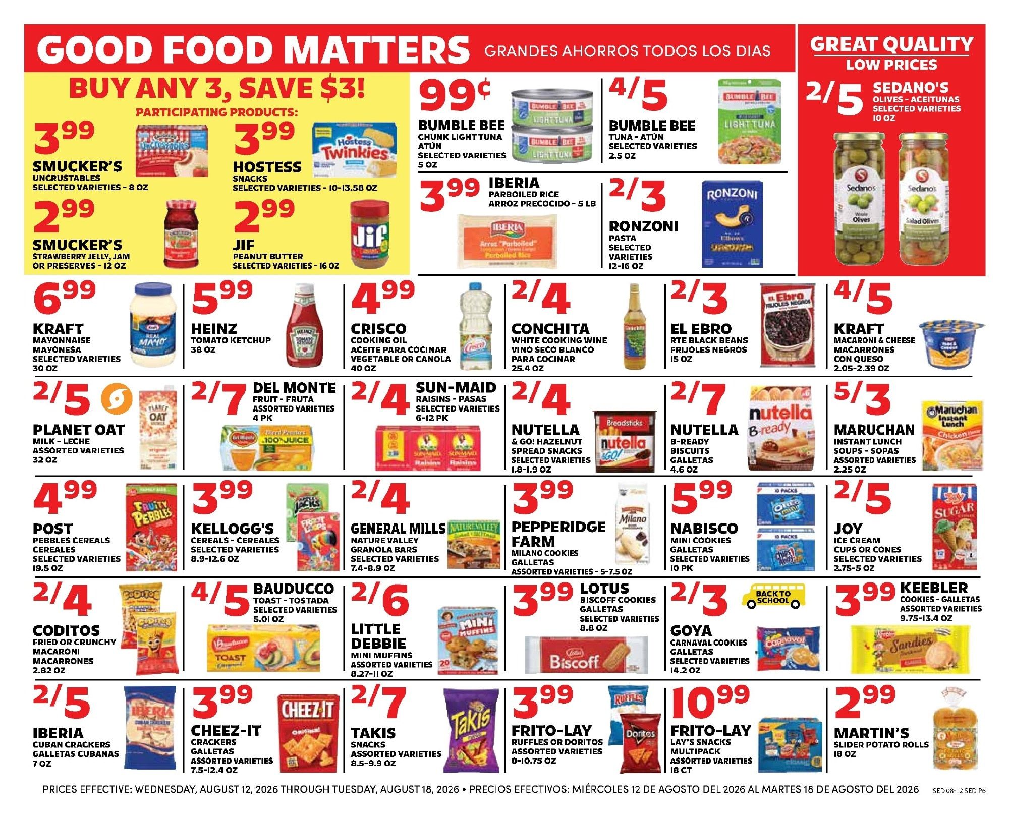 Sedano's Supermarkets (Coral Gables and other locations, FL) Weekly Ad August 12 - 18, 2026