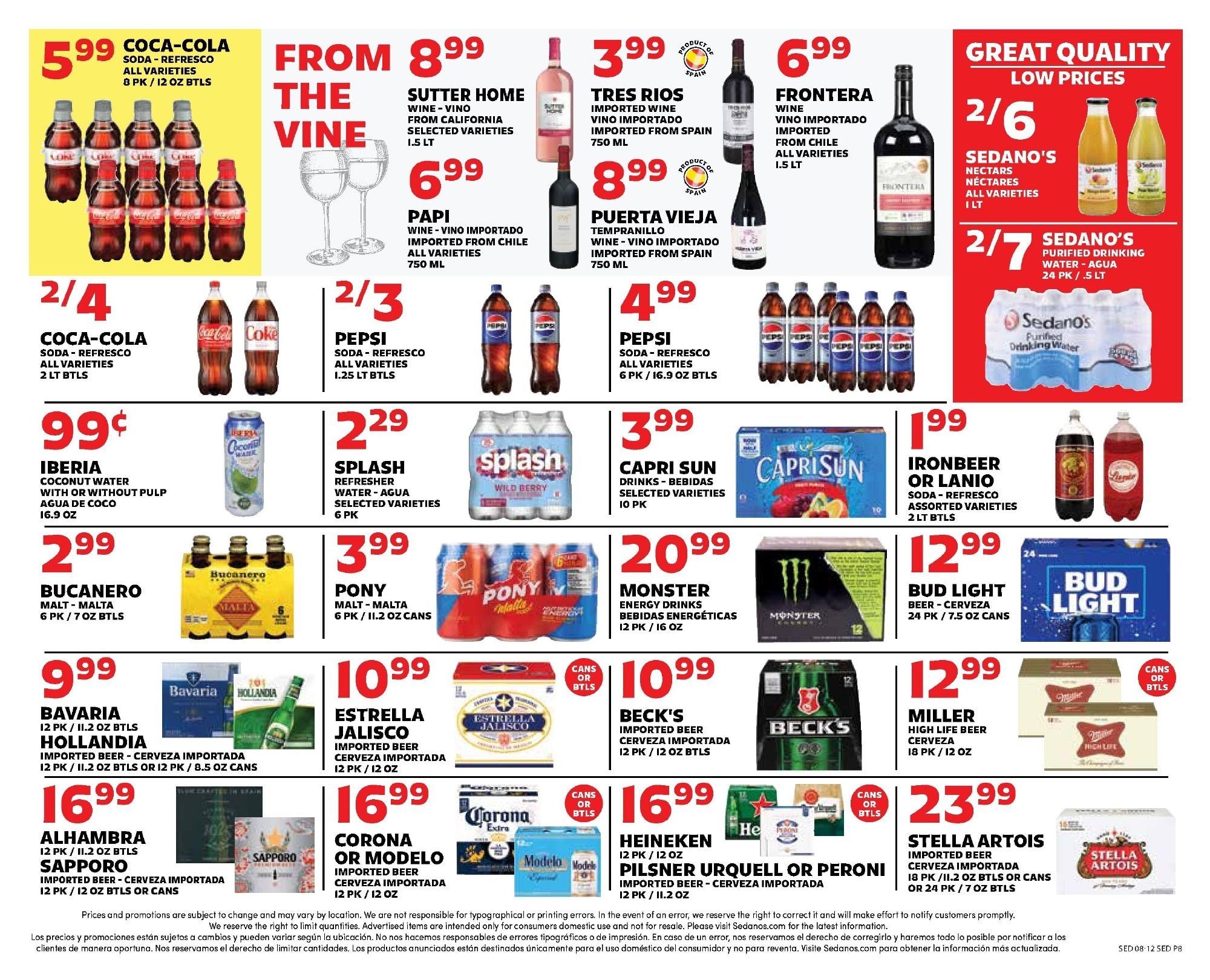 Sedano's Supermarkets (Coral Gables and other locations, FL) Weekly Ad August 12 - 18, 2026