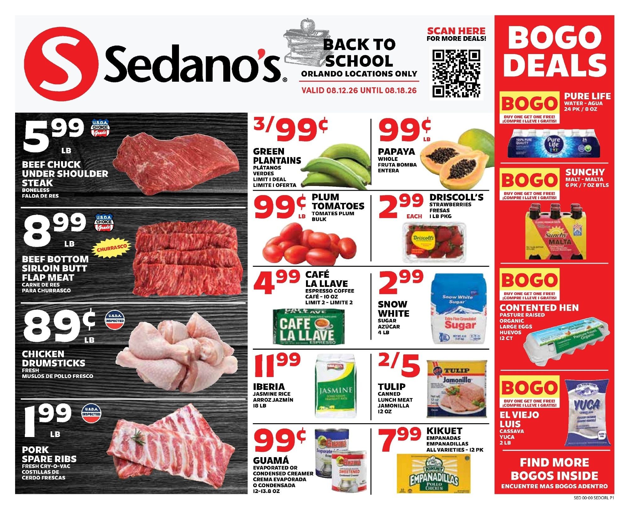 Sedano's Supermarkets (Orlando Area, FL) Weekly Ad August 12 - 18, 2026