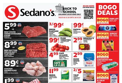 Sedano's Supermarkets (Orlando Area, FL) Weekly Ad August 12 - 18, 2026