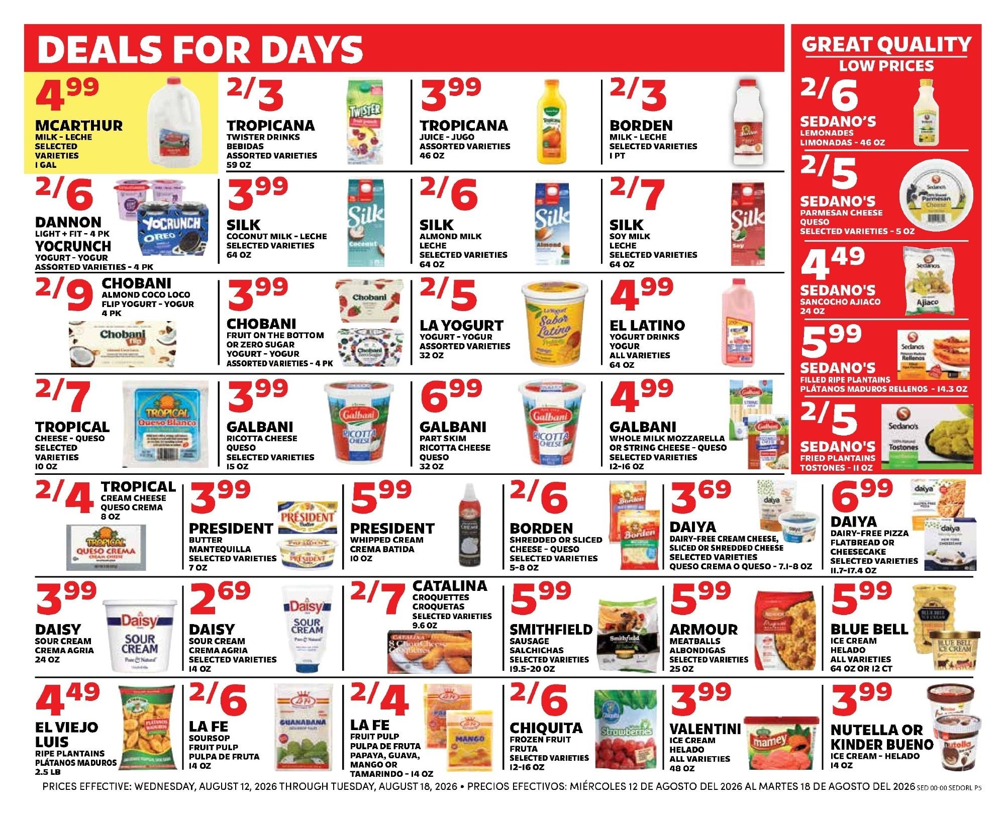 Sedano's Supermarkets (Orlando Area, FL) Weekly Ad August 12 - 18, 2026