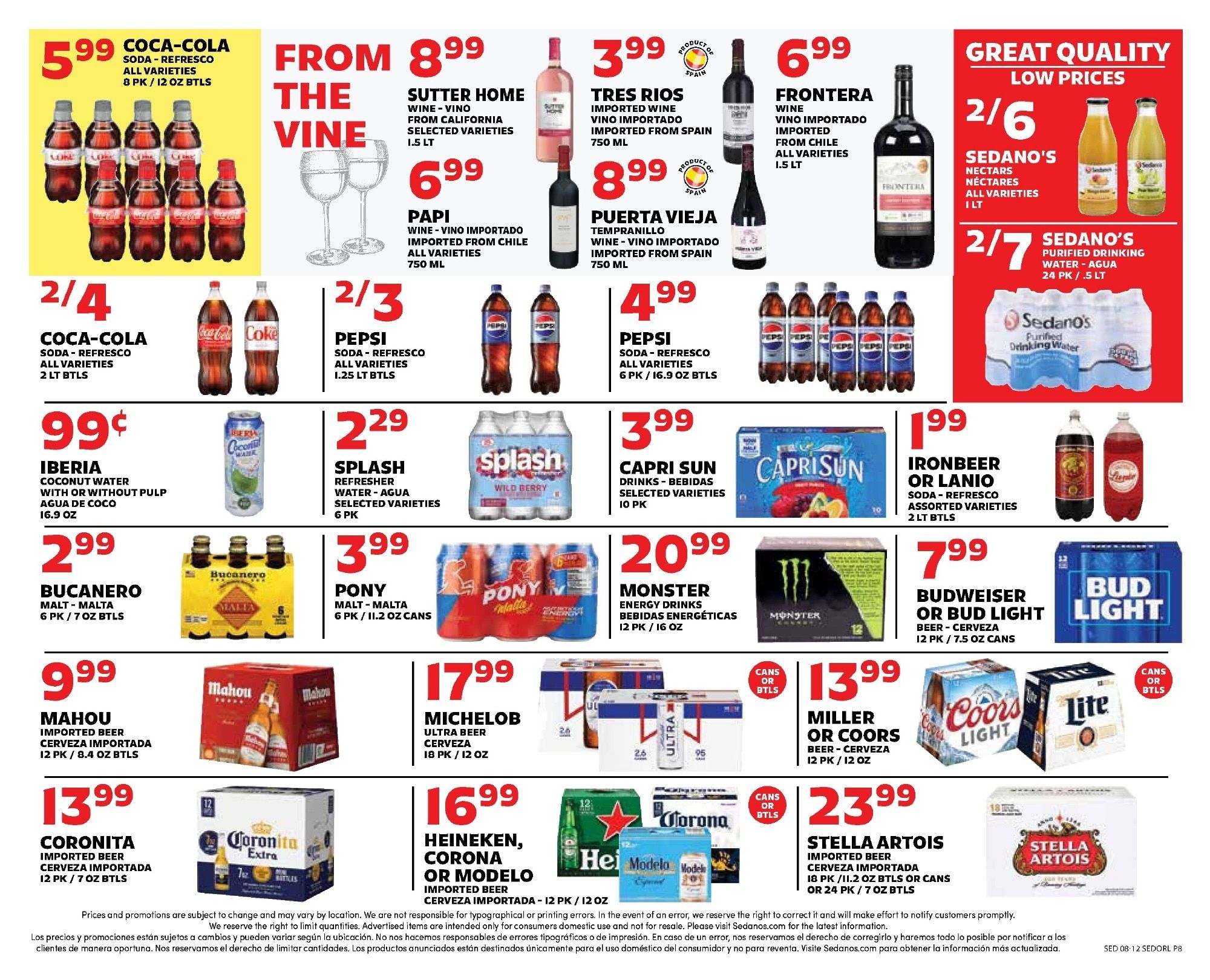 Sedano's Supermarkets (Orlando Area, FL) Weekly Ad August 12 - 18, 2026