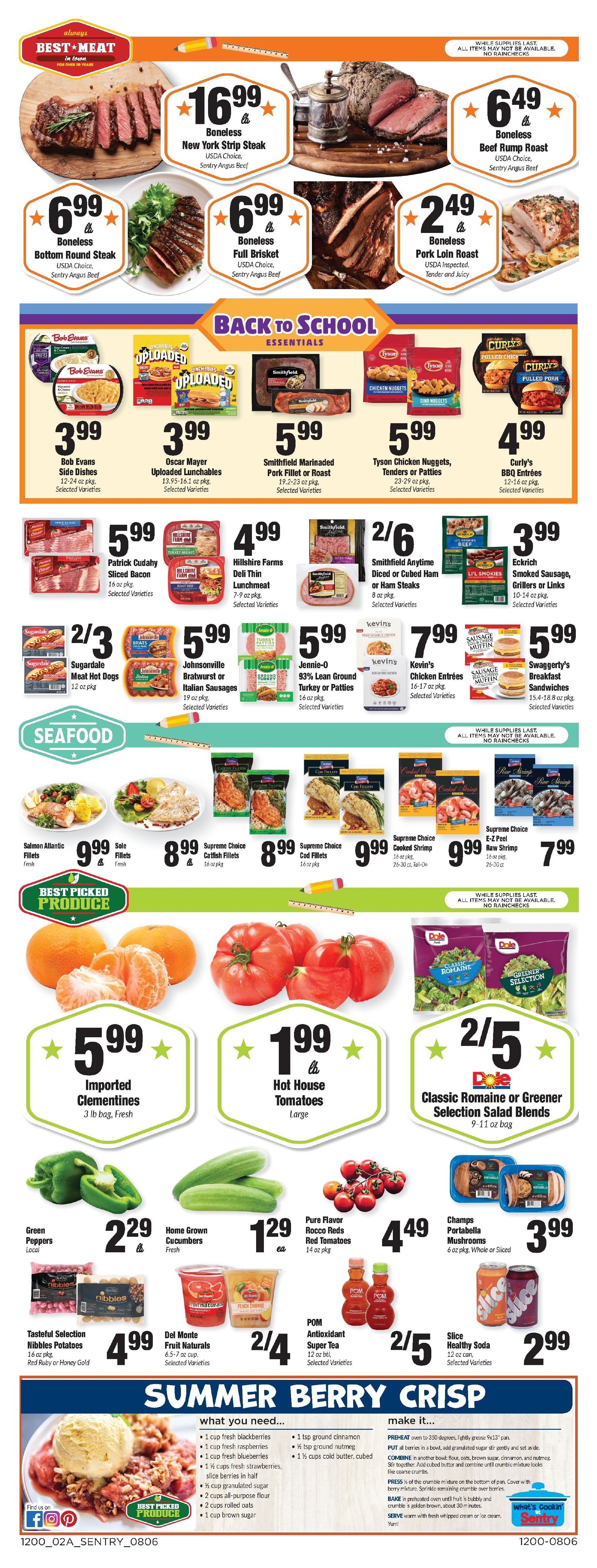 Sentry Delafield Weekly Ad August 6 - 12, 2026