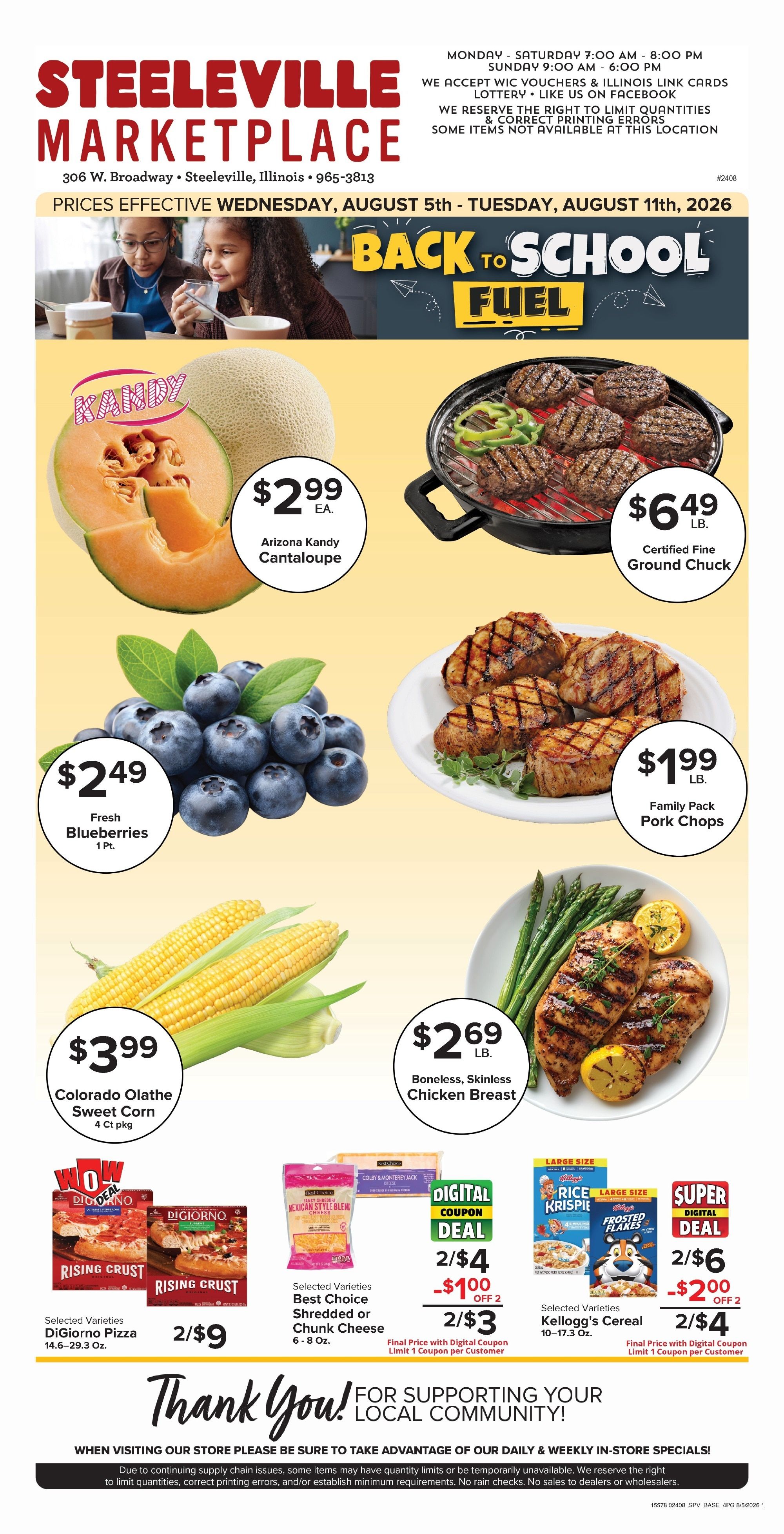 Steeleville Marketplace Weekly Ad August 5 - 12, 2026