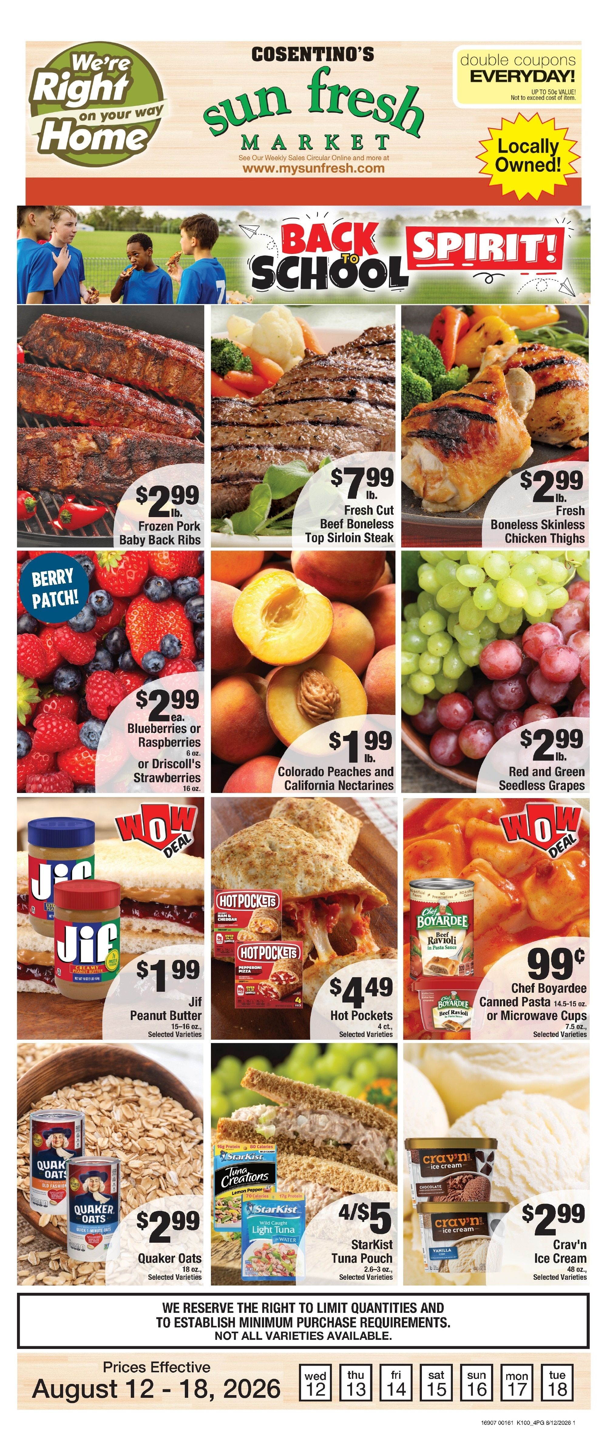 Sun Fresh (Missouri) Weekly Ad August 12 - 18, 2026