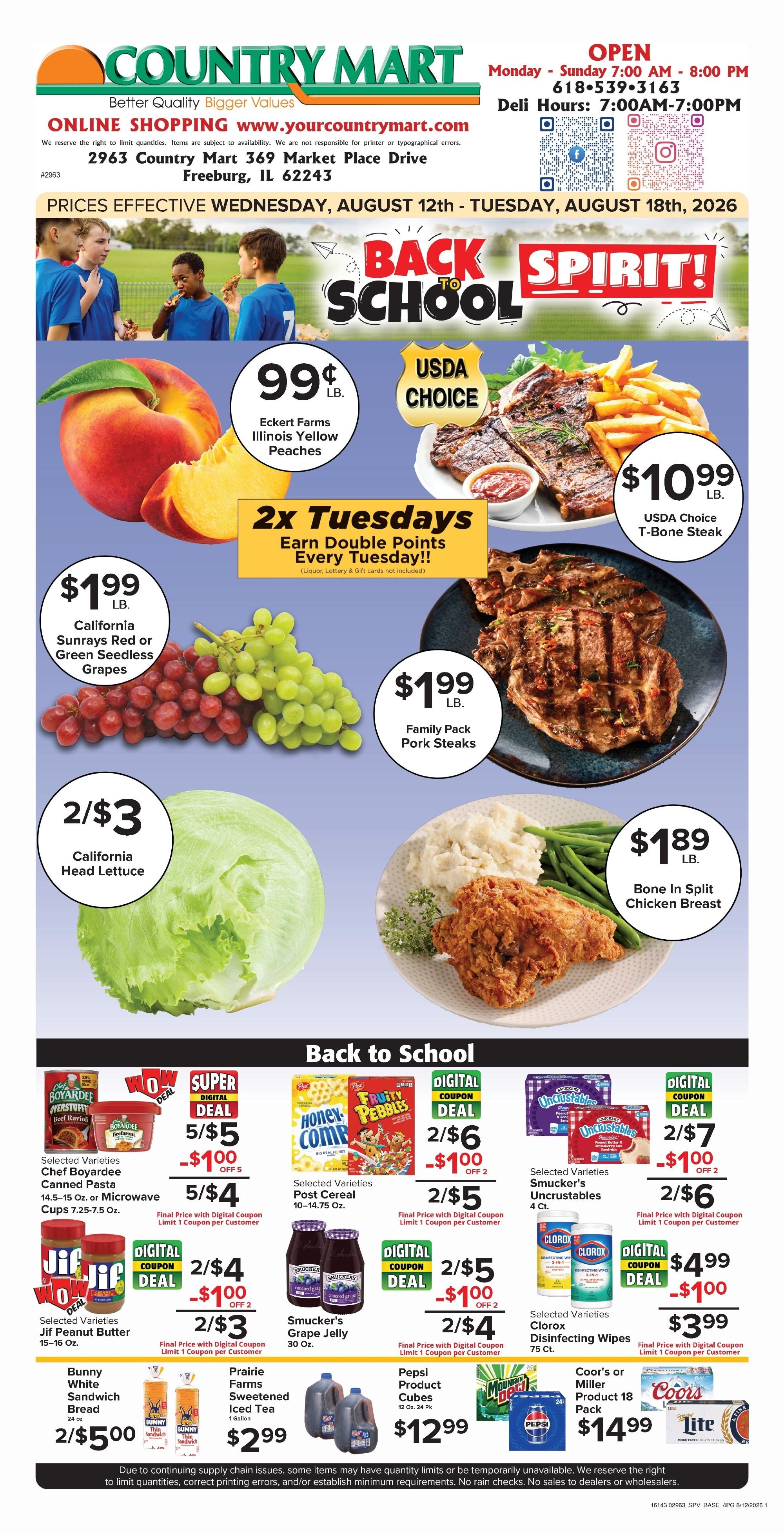 Your Country Mart Weekly Ad August 12 - 18, 2026