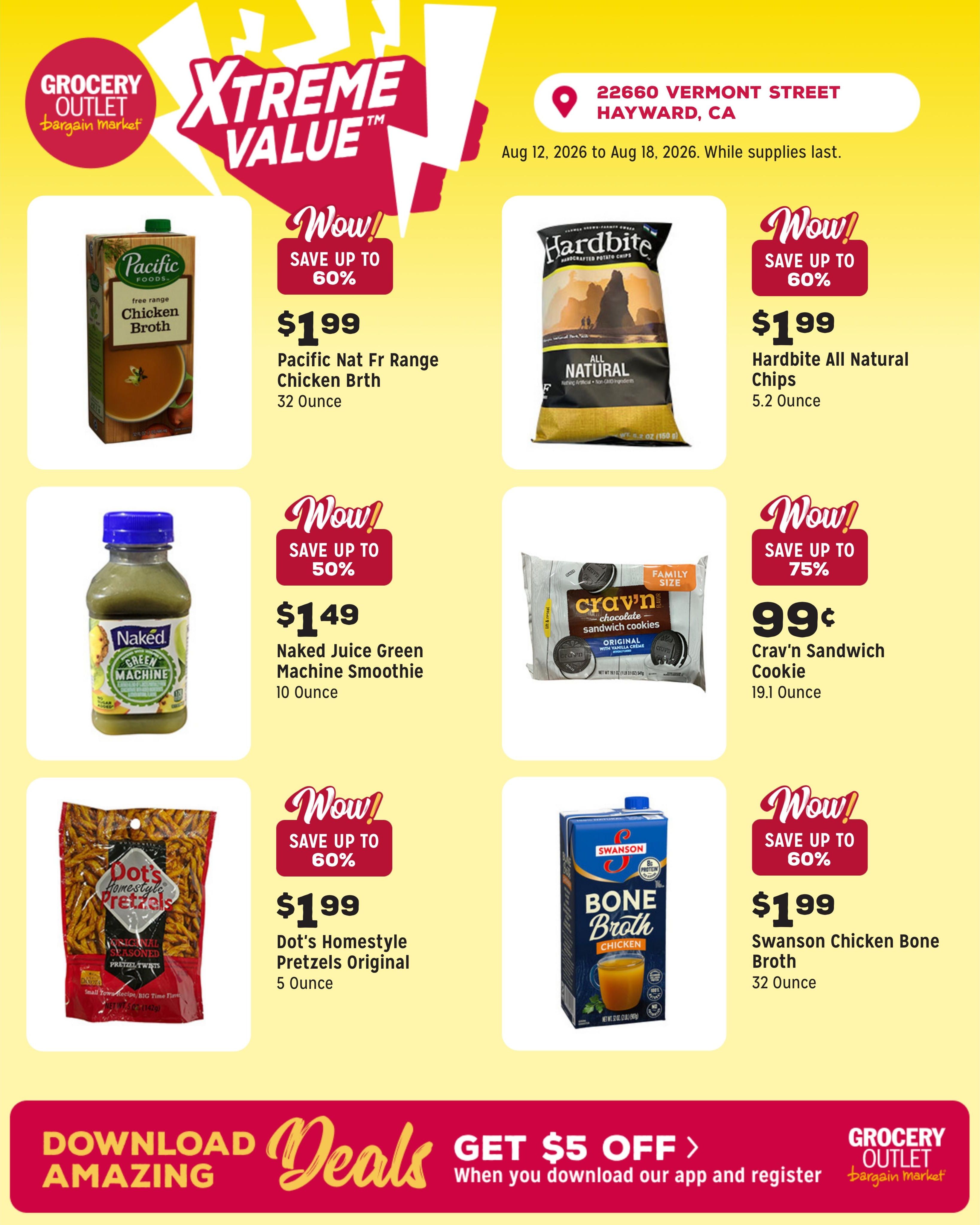 Grocery Outlet (Hayward–Castro Valley Area, CA) Weekly Ad August 12 - 18, 2026