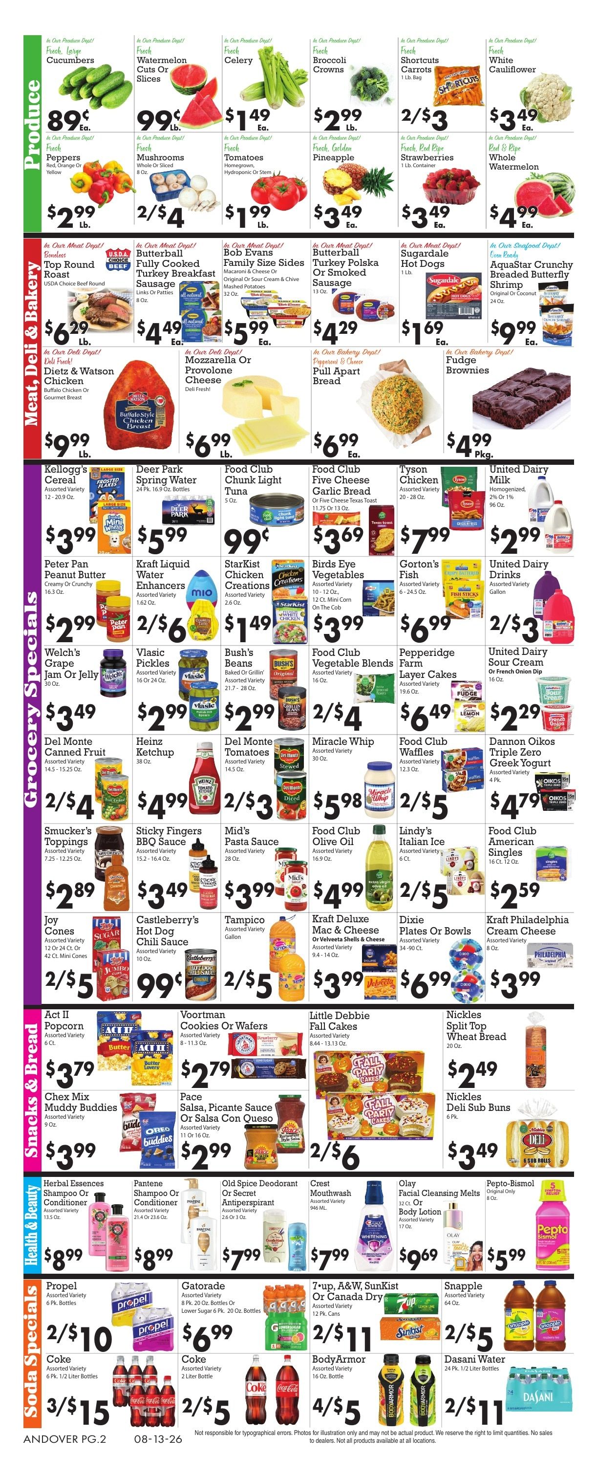 Sparkle Market (Andover, OH) Weekly Ad August 13 - 19, 2026